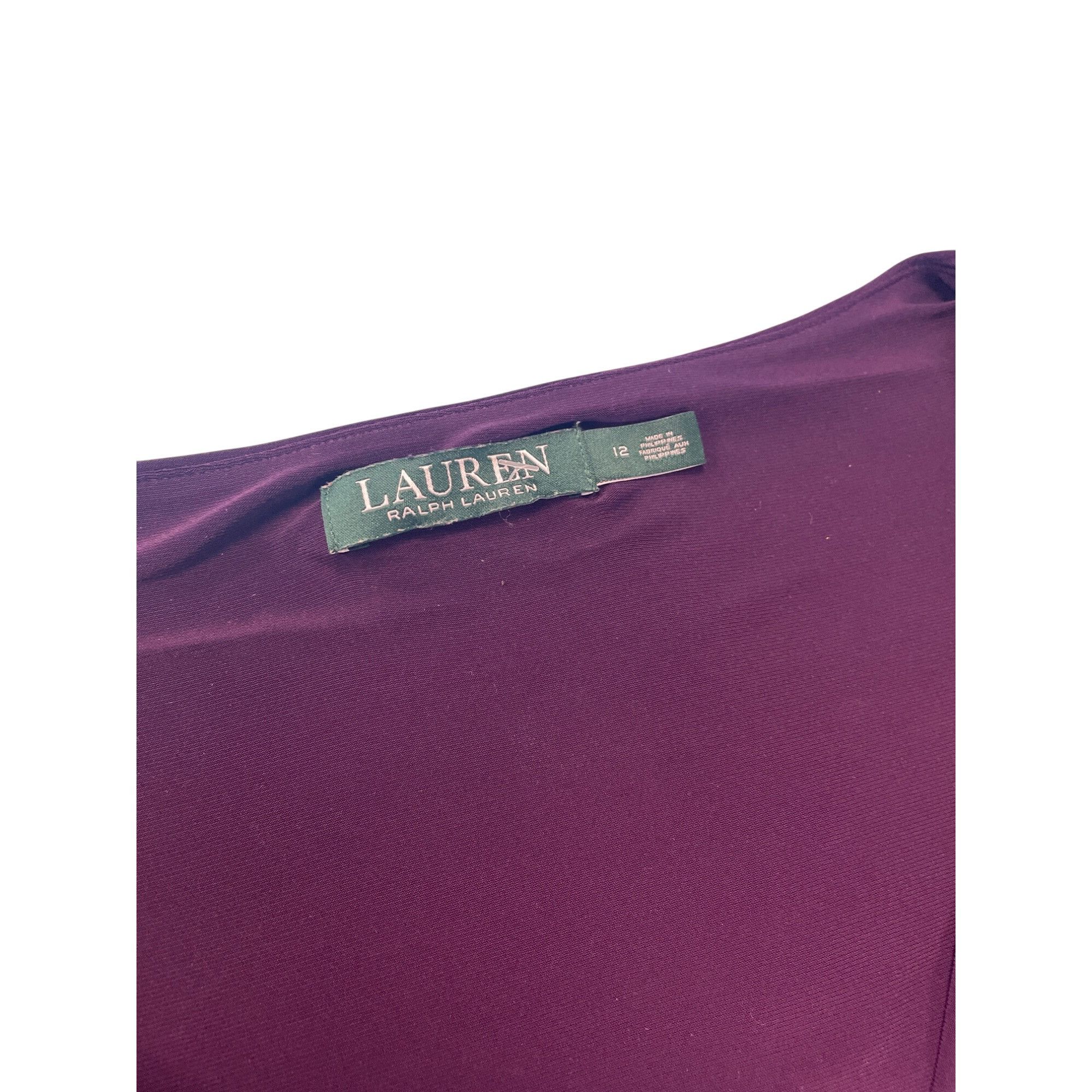 Lauren Ralph Lauren Lauren Ralph Lauren Womens burgandy Ruched max Dress Size 12 Size XL / US 12-14 / IT 48-50 - 6 Thumbnail