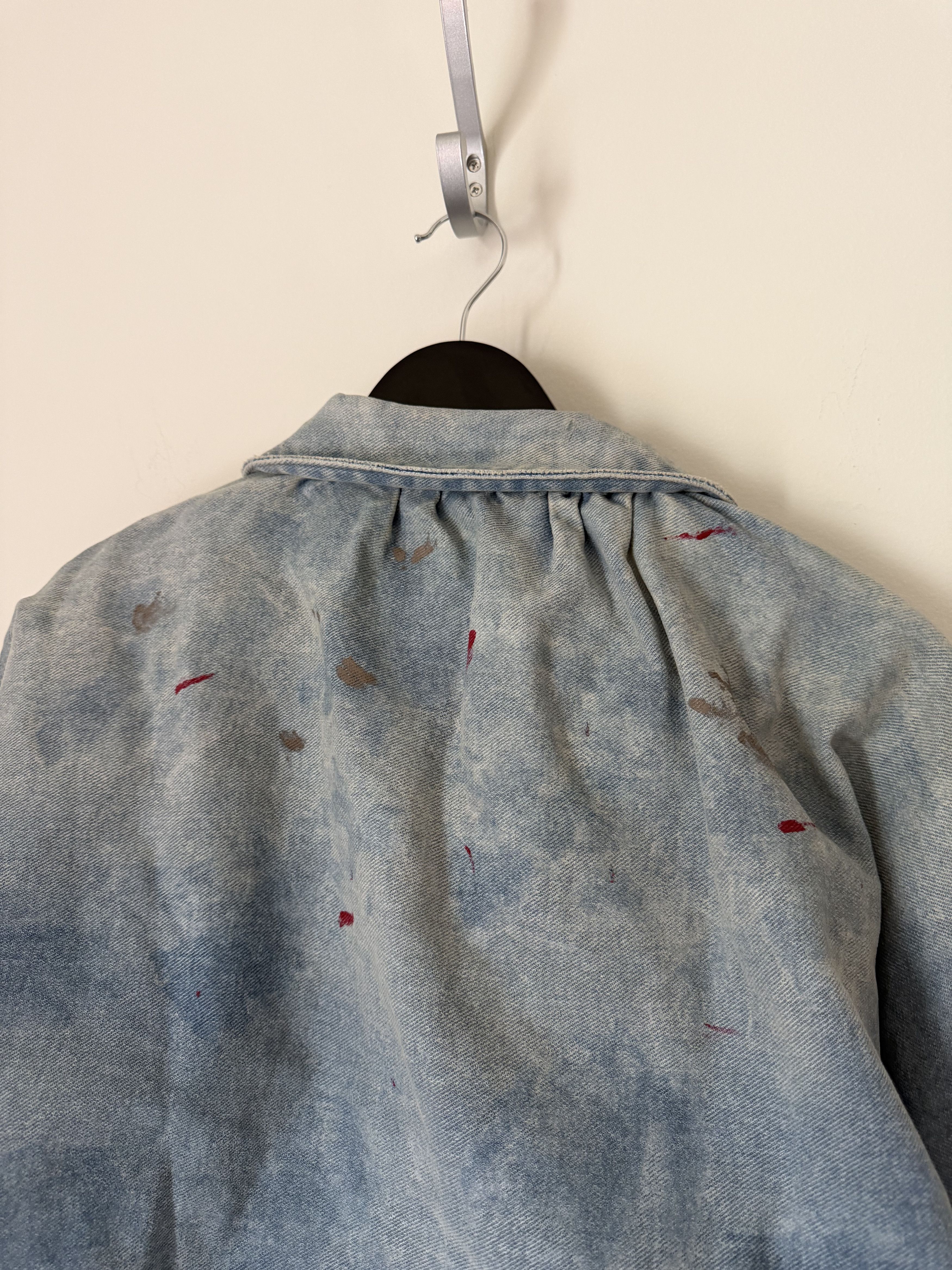 RRR-123 RRR123 Painted Rose Denim Trucker Jacket Size US XL / EU 56 / 4 - 7 Thumbnail