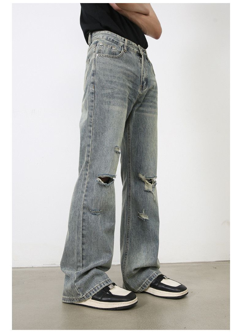 Japanese Brand × Jean American street retro distressed flared ripped jeans for men Size US 32 / EU 48 - 3 Thumbnail