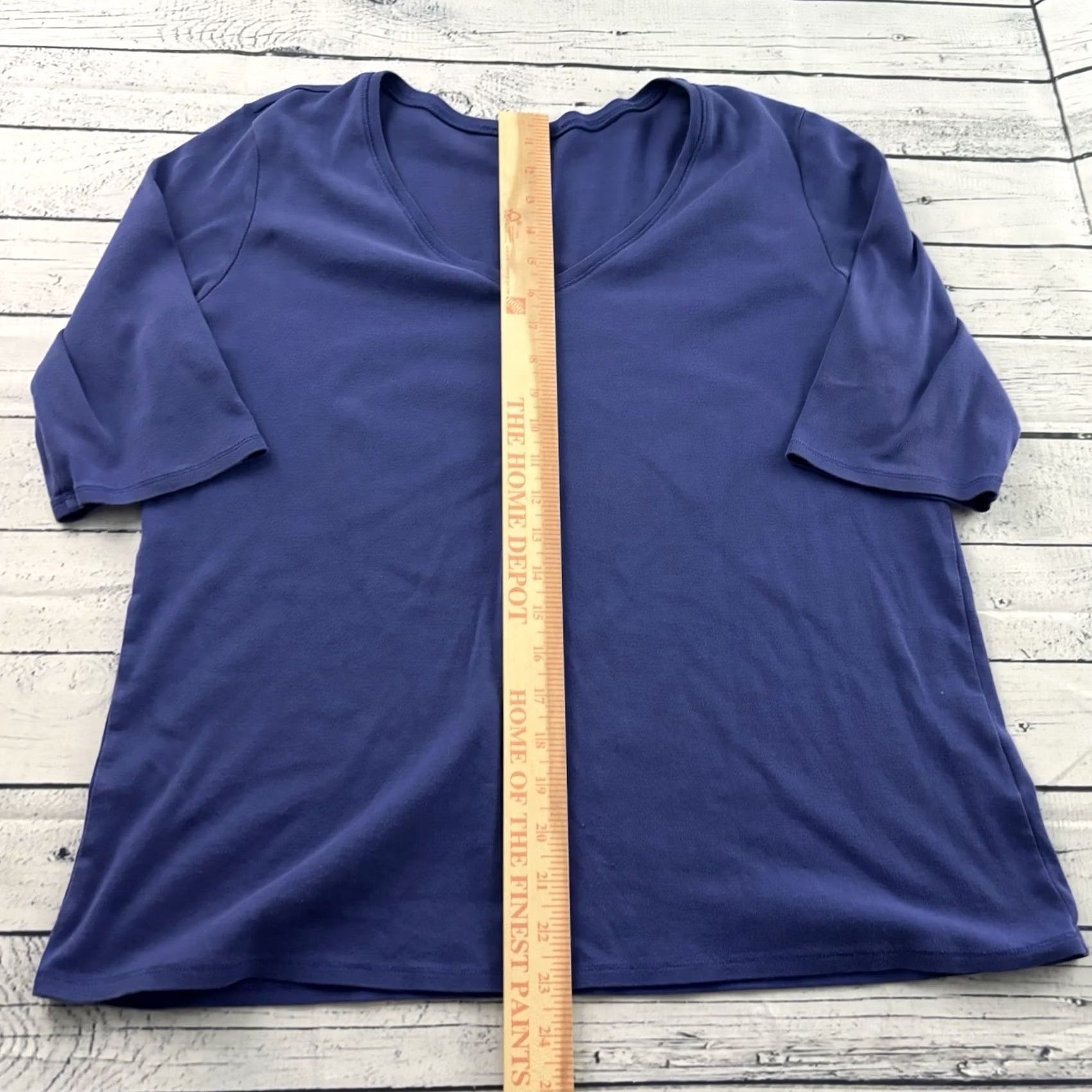 Eileen Fisher Eileen Fisher V-Neck Organic Cotton 1/2 Sleeve T Shirt Top Women's XL Purple Shirt Womens XL Purple V-Neck CottonN/A Size XL / US 12-14 / IT 48-50 - 3 Thumbnail