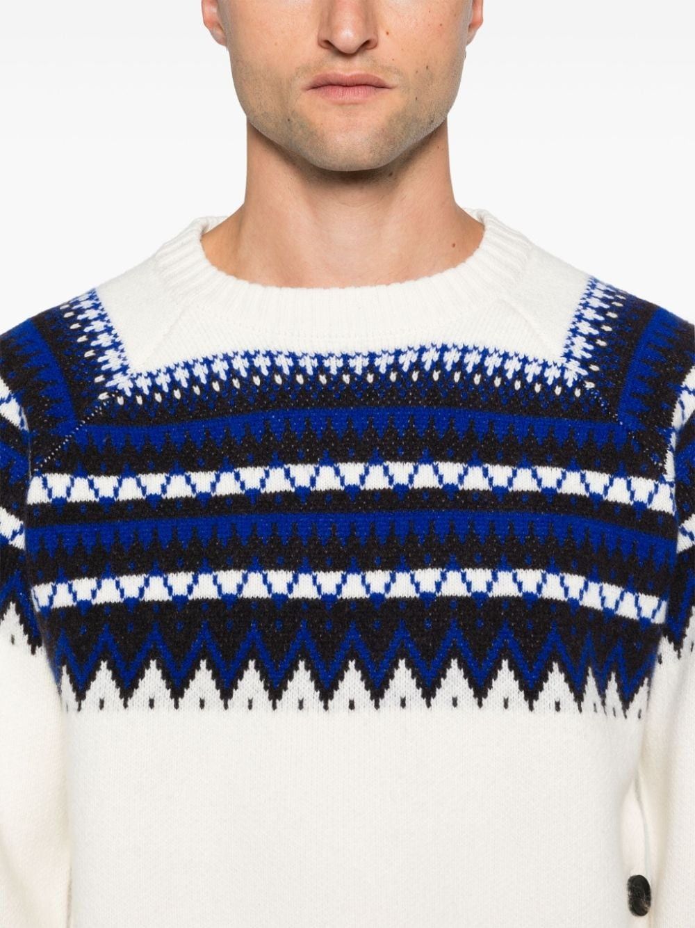 Wales Bonner o1mle0825 Unisex Mist Fair Isle Jumper in Multicolor Size US XL / EU 56 / 4 - 6 Thumbnail