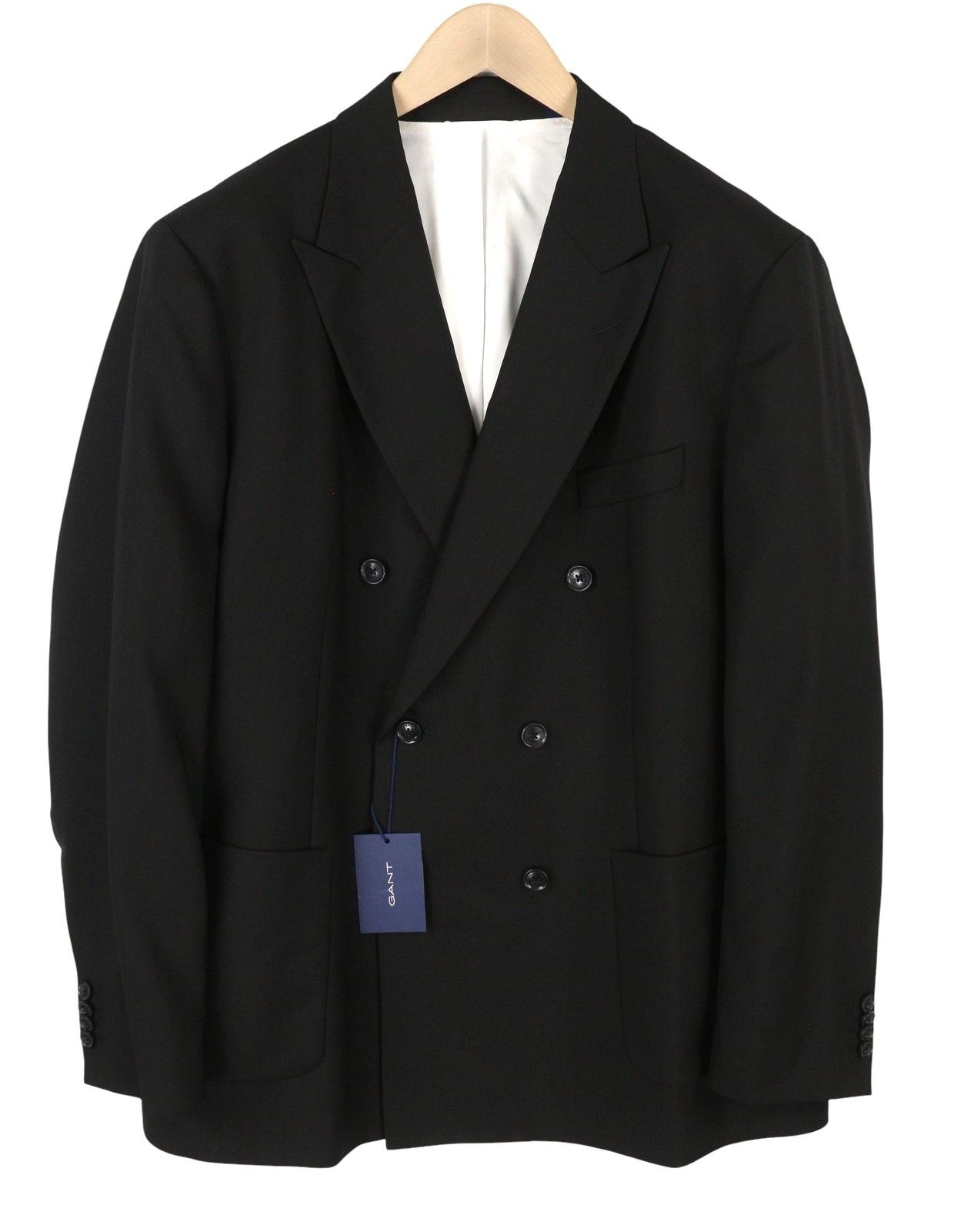 Gant DB SUMMER EU54 Black Wool Double-Breasted Suit 87330 Size 44R - 2 Thumbnail