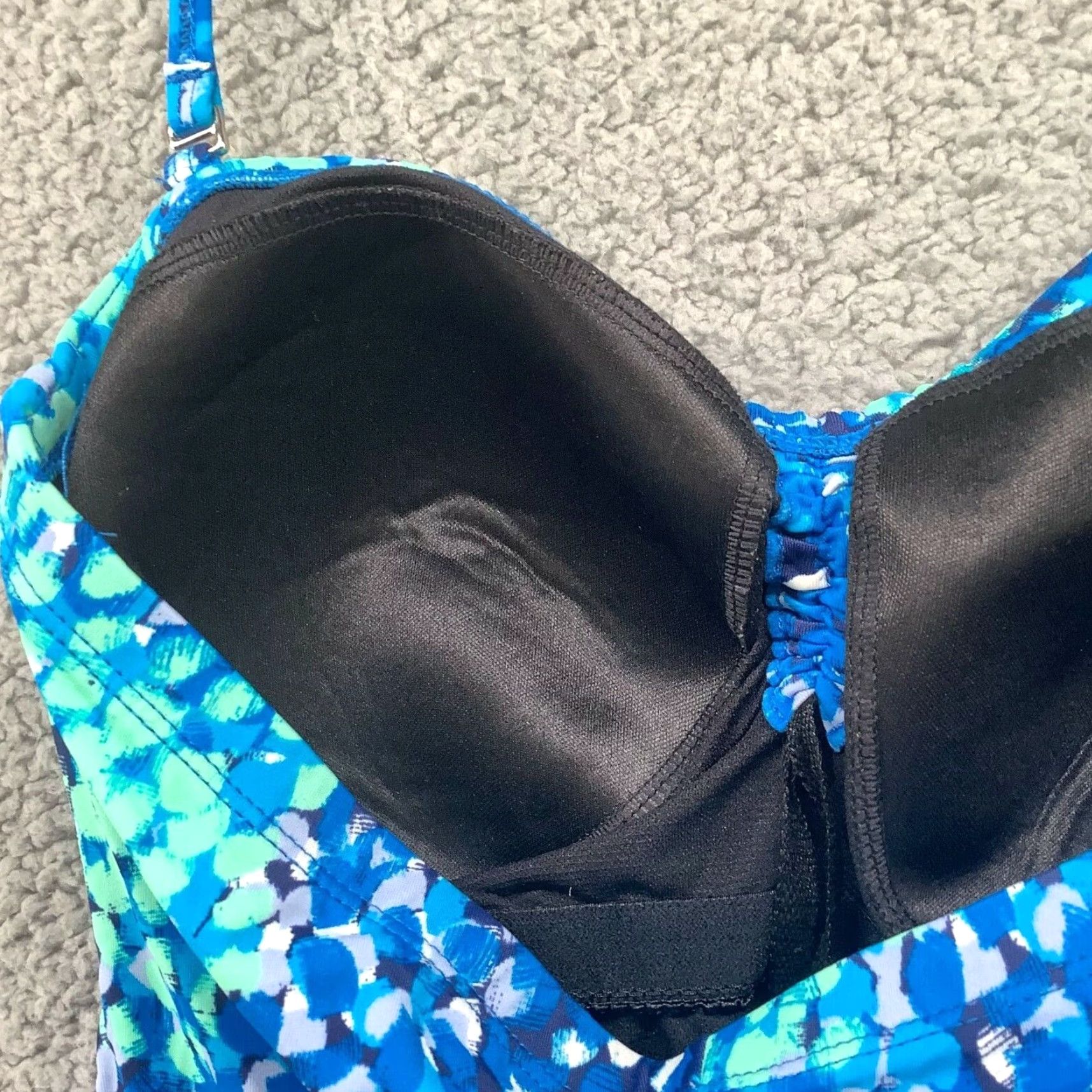 Jantzen Jantzen One Piece Swimsuit Womens XL Blue Tropical Halter Beach Summer Swim Size ONE SIZE - 7 Thumbnail