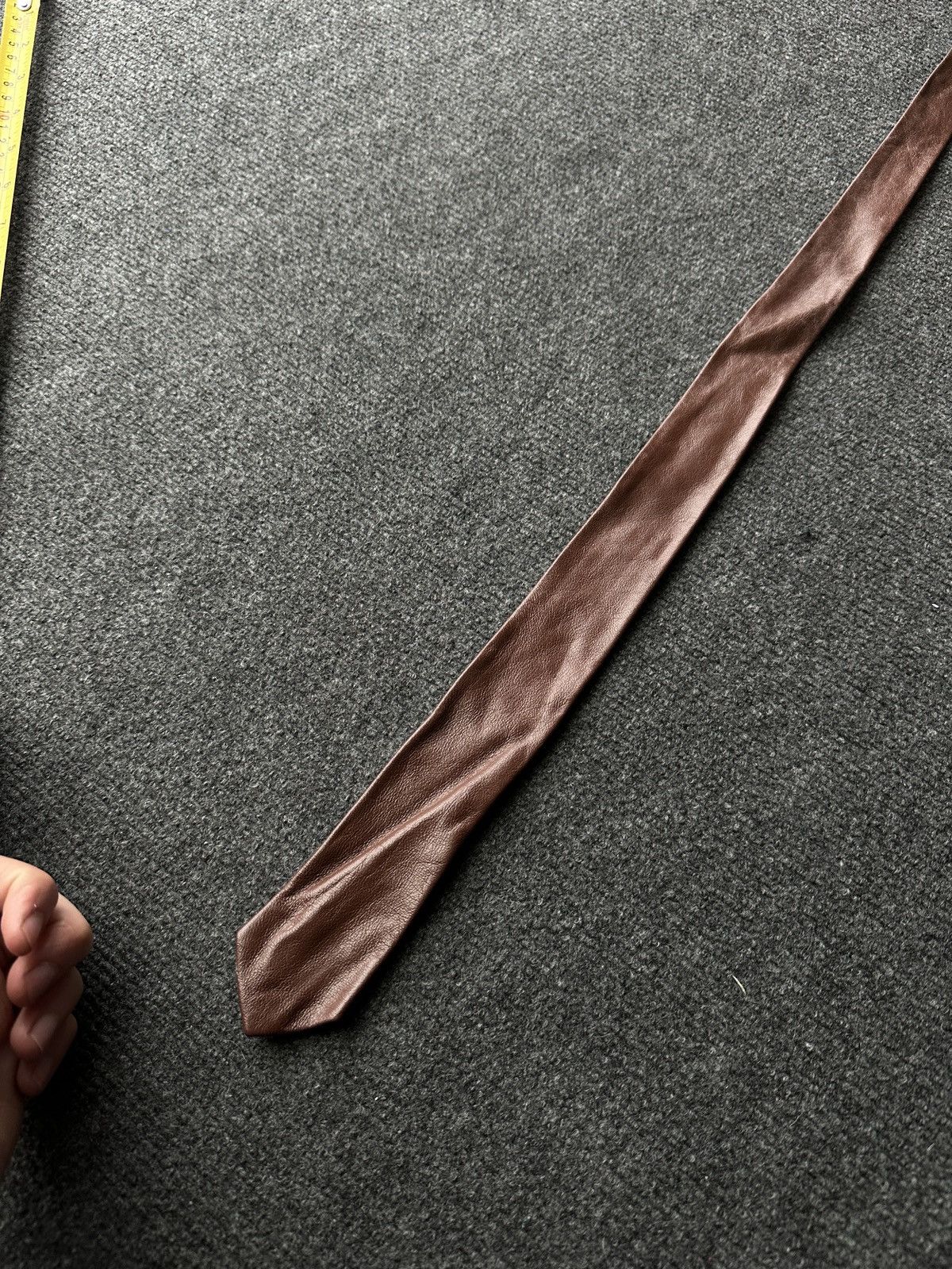 Other 🚨 LEATHER BROWN ITALY TIE LUXURY VNTG RARE OLD MONEY Size ONE SIZE - 11 Thumbnail
