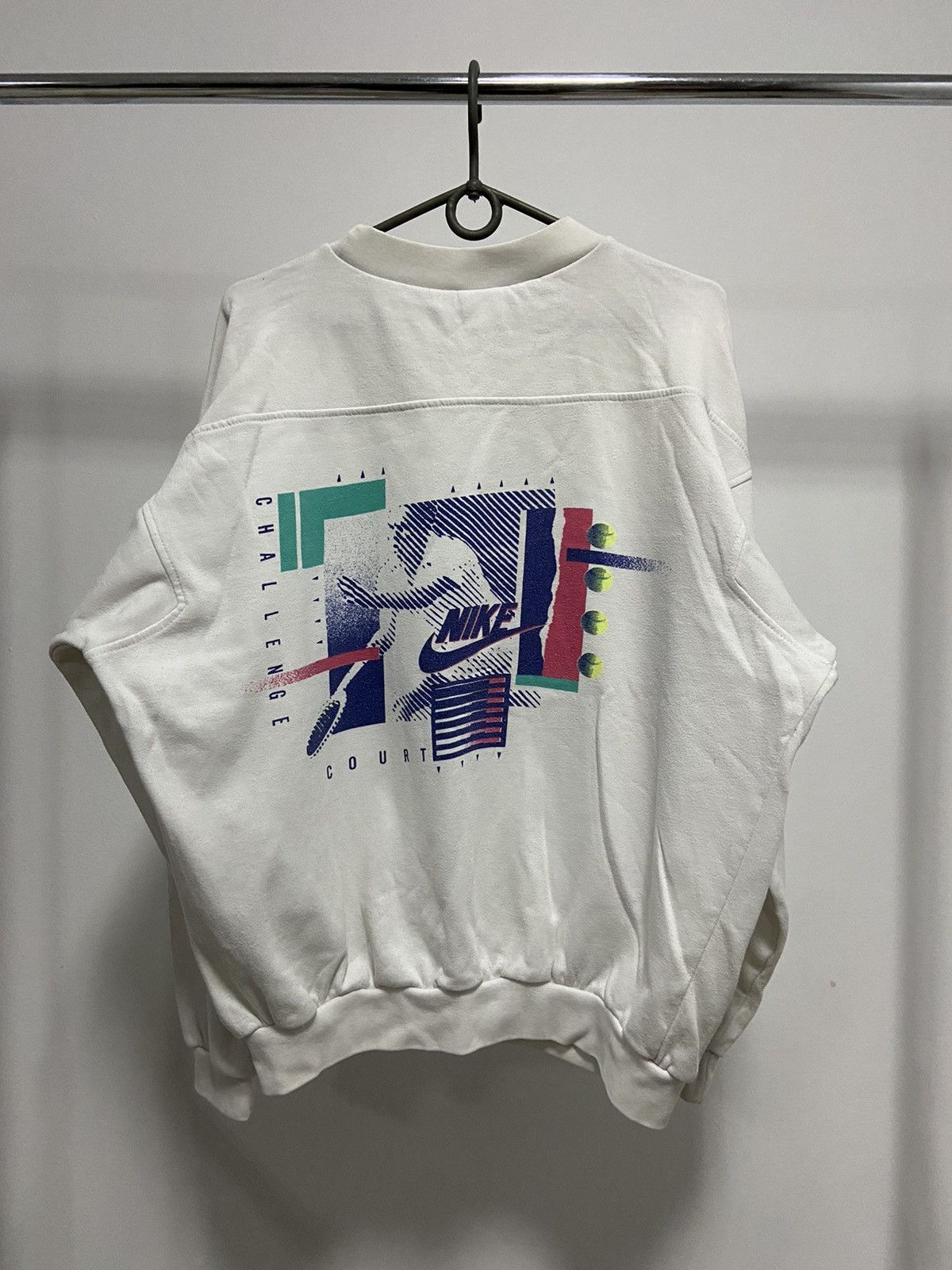 Nike × Vintage Nike challenge court Sweatshirt big Logo Vintage 90s skate Size US L / EU 52-54 / 3 - 1 Thumbnail