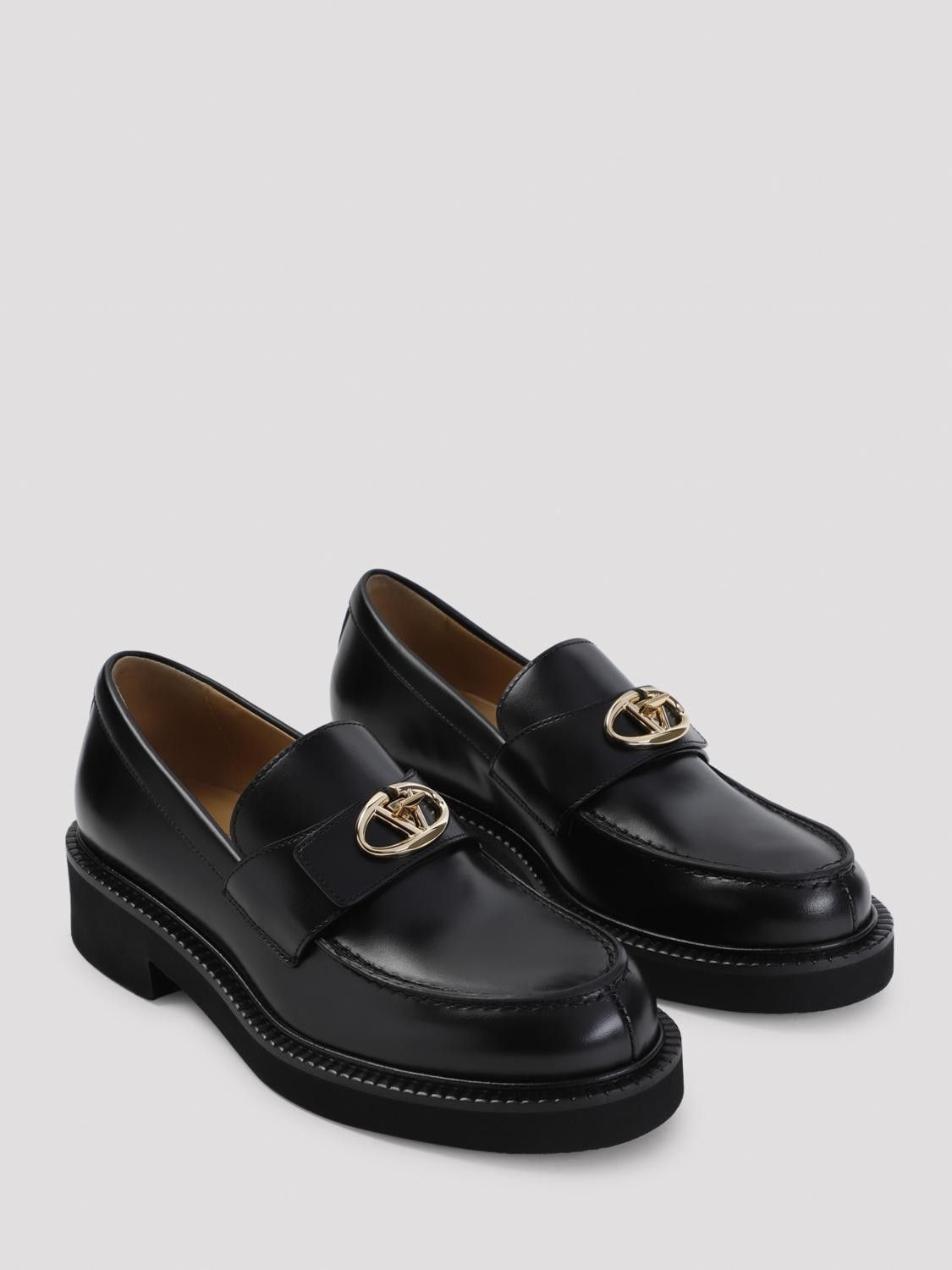 Valentino o1s22i1n0924 Vlogo Locker Loafers in Black Size US 10 / IT 40 - 3 Thumbnail