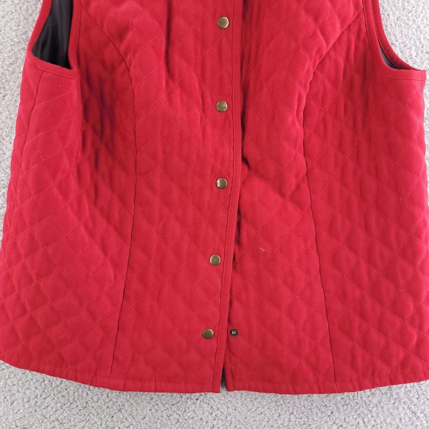 Talbots VINTAGE Talbots Quilted Vest Womens Small Red Sleeveless Snap Button Front Size S / US 4 / IT 40 - 2 Thumbnail