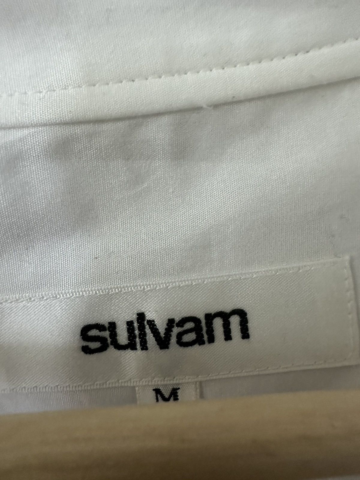 Sulvam Sulvam White Asymmetric Open Collar Shirt Size US M / EU 48-50 / 2 - 8 Thumbnail