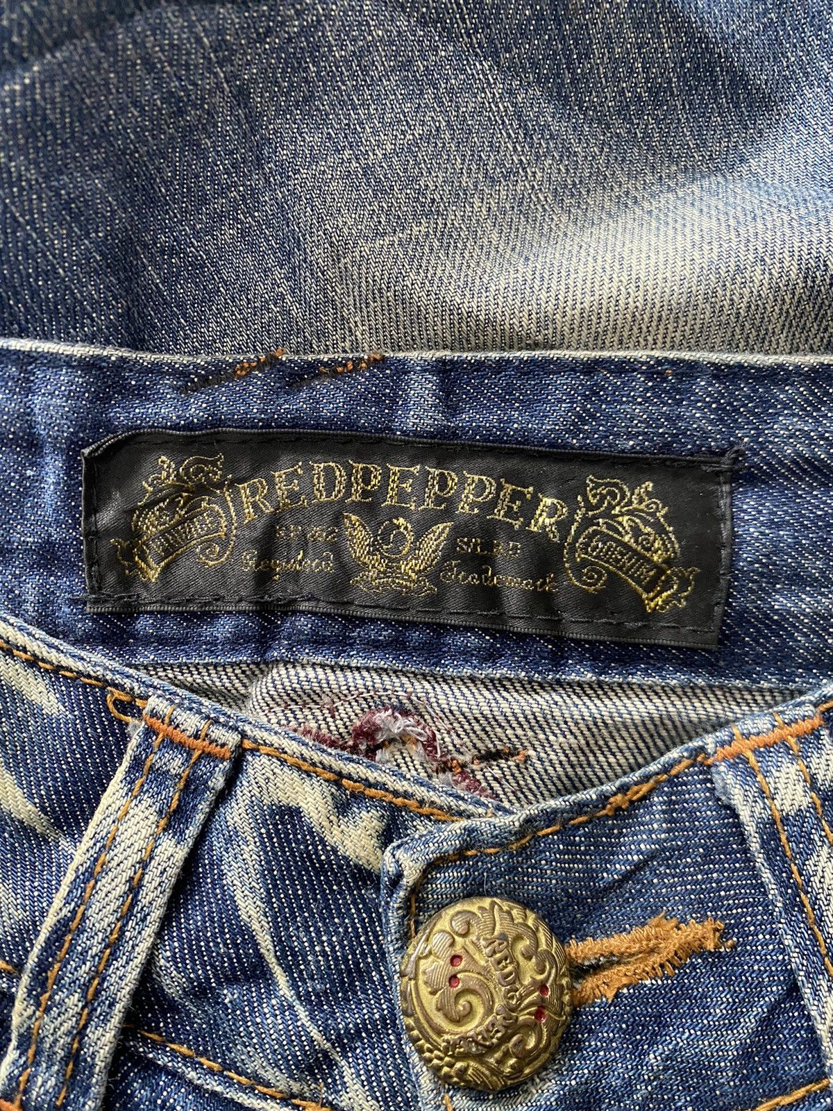 If Six Was Nine × Japanese Brand × Le Grande Bleu (L.G.B.) RED PEPPER SLIM TYPE JAPAN BRAND RIPPED DESIGN RARE STYLE Size US 28 / EU 44 - 7 Thumbnail