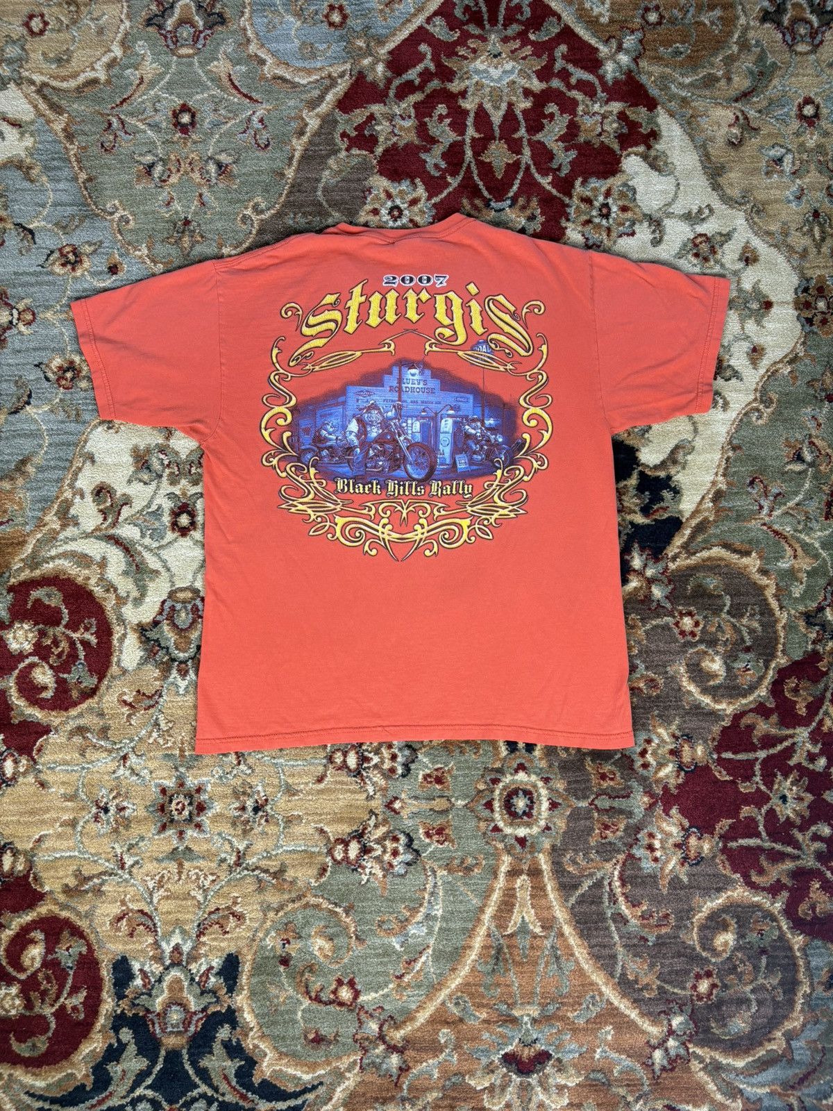 Harley Davidson × Vintage Vintage Sturgis Biker T shirt 2007 Size US L / EU 52-54 / 3 - 1 Thumbnail