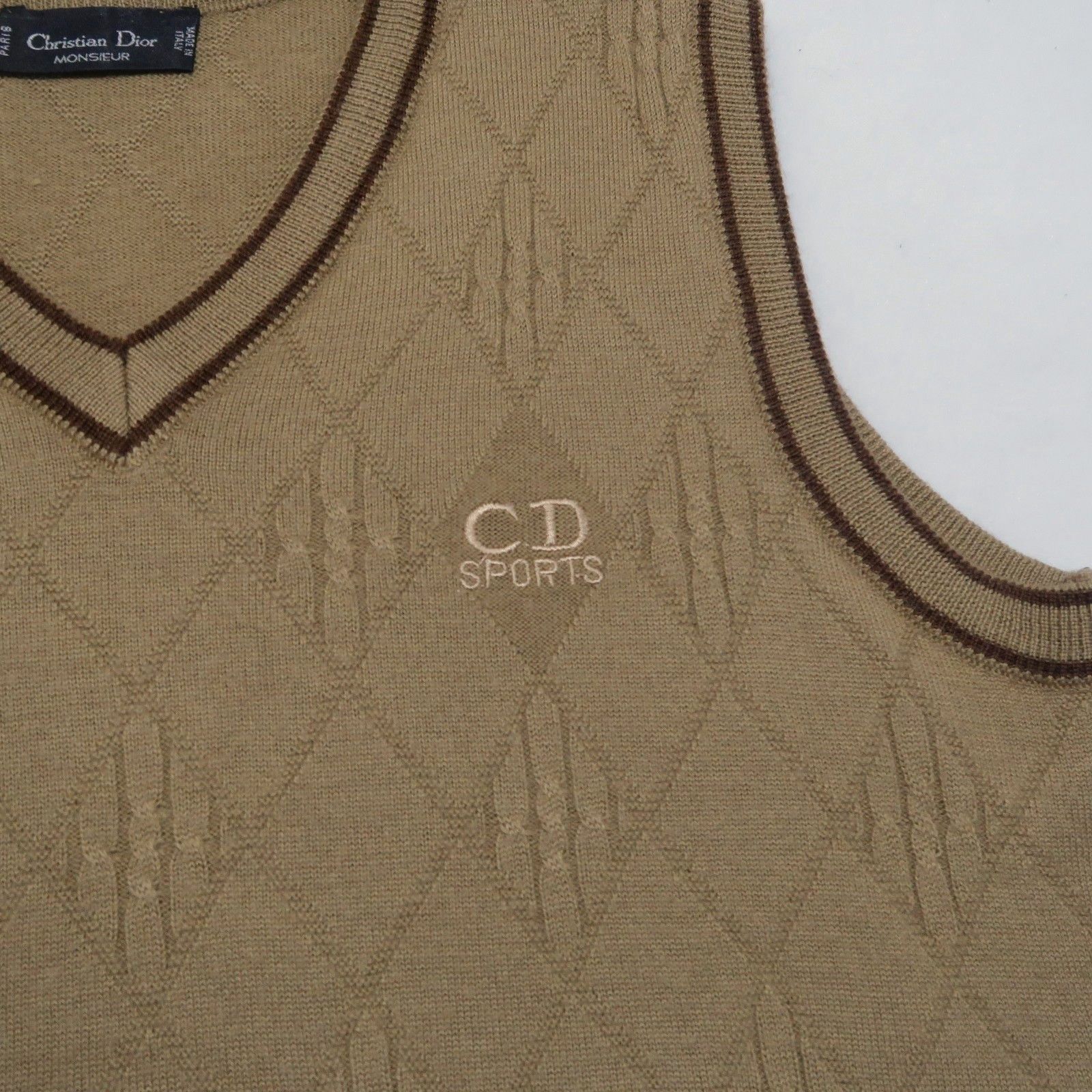 Christian Dior Monsieur 90s Christian Dior Sports Monogram Cable Knit Vest Fuzzy Size US S / EU 44-46 / 1 - 6 Thumbnail