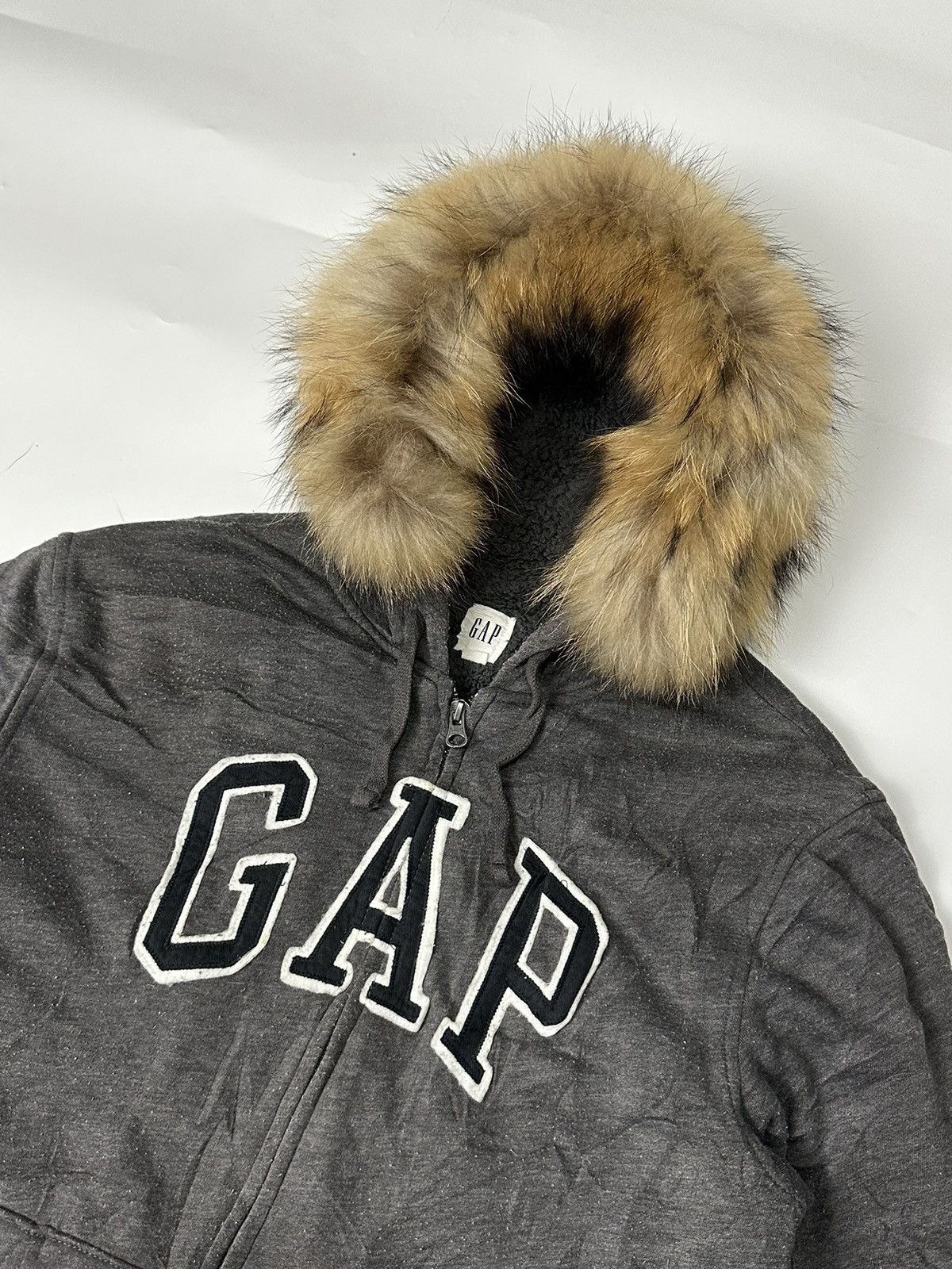 image of If Six Was Nine x Le Grande Bleu L G B Fur Sherpa Flaace Ziphoodie Gap Ifsix Lgb Styled in Dark Gre