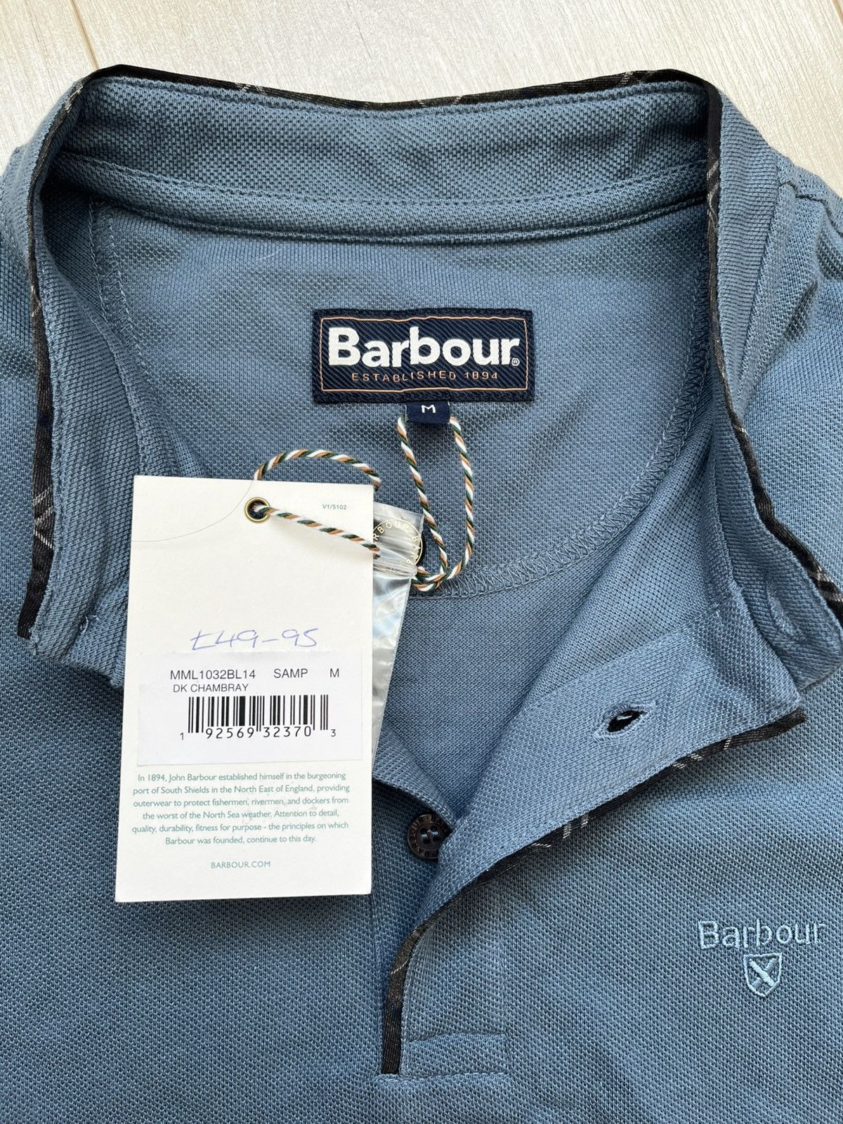 Barbour New Barbour Men's Polo Shirt | Dusk Blue | Size Size US M / EU 48-50 / 2 - 2 Thumbnail