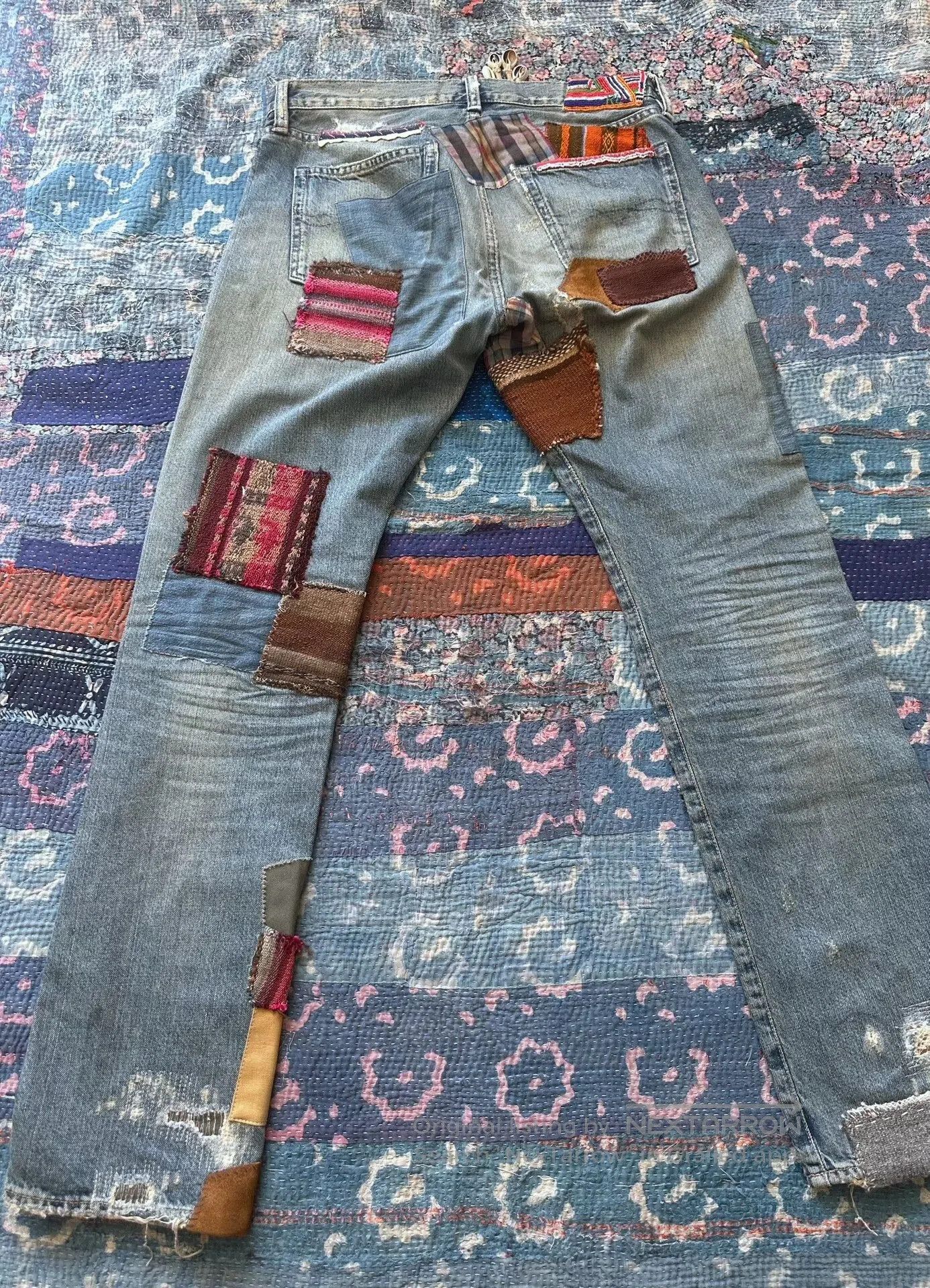 RRL Ralph Lauren Polo Ralph Lauren Patchwork Denim Jeans. Size US 29 - 2 Thumbnail