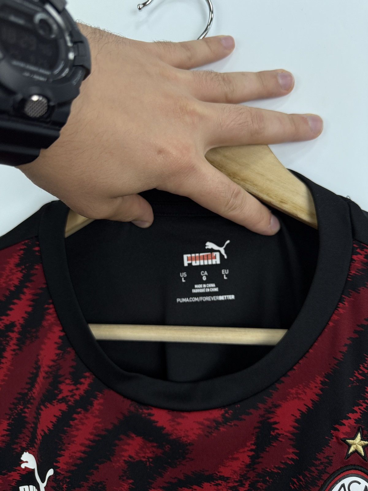 Puma 🇮🇹 Vintage Y2K Puma AC Milan Soccer Jersey Blokecore Rare Size US L / EU 52-54 / 3 - 7 Thumbnail