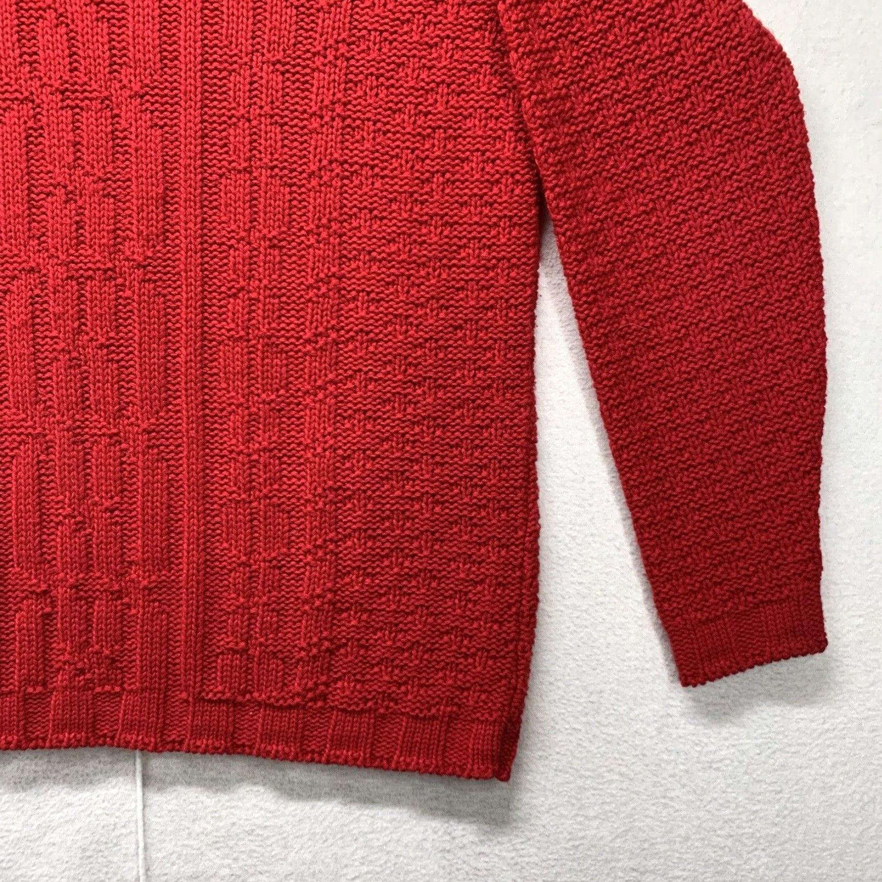 Vintage VINTAGE Bobbie Brooks Red Cable-Knit Sweater Women’s Large Pullover 80s Classic Made in USA Size L / US 10 / IT 46 - 3 Thumbnail