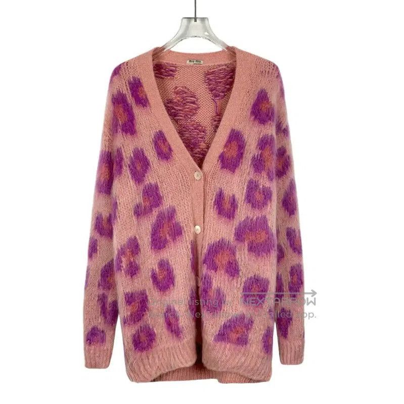 Miu Miu Miu Miu Pink Mohair Cardigan for Women . Size XS / US 0-2 / IT 36-38 - 1 Thumbnail