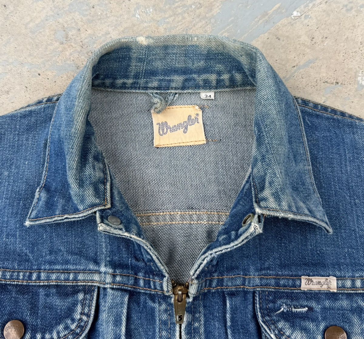 Wrangler 🔥Rare 60s Wrangler Zip Denim Jacket Talon Conmatic USA Size US XS / EU 42 / 0 - 22 Thumbnail