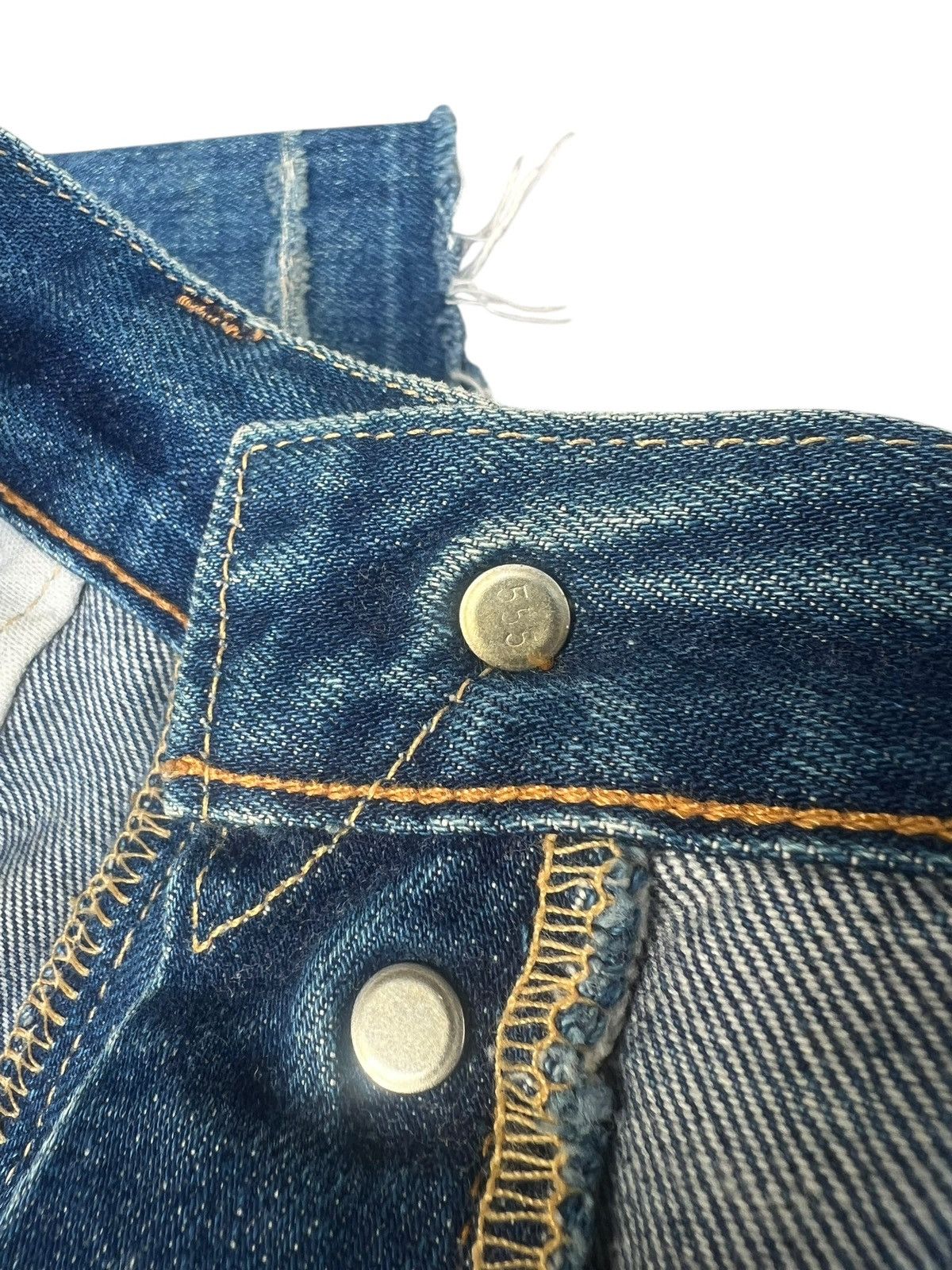 Levi's Vintage Clothing Trashed 90s LVC Levi’s 501 XX Big E Mud Denim Selvedge Jeans Size US 32 / EU 48 - 23 Thumbnail