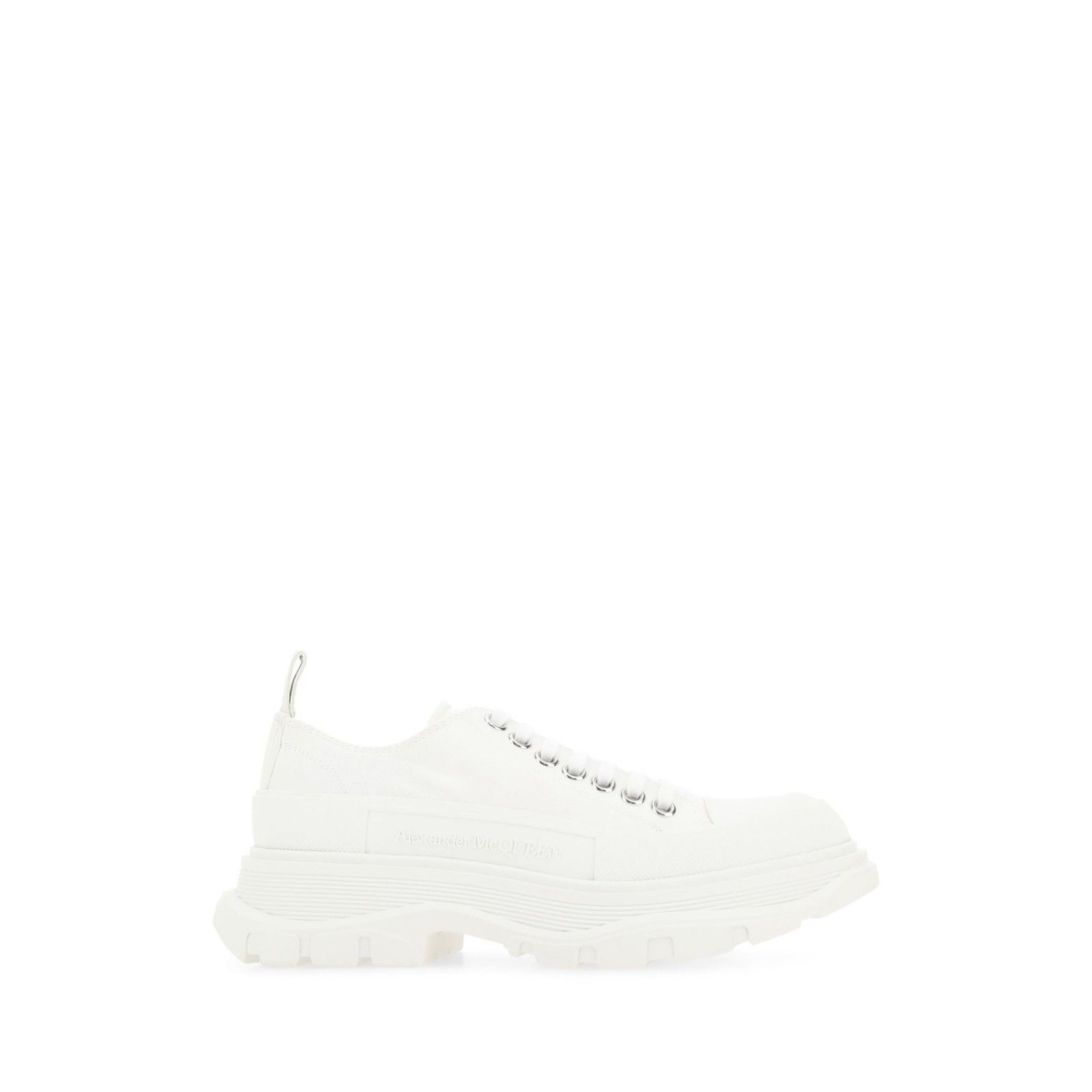 ALEXANDER MCQUEEN Tread Slick White Canvas Sneakers New & Au