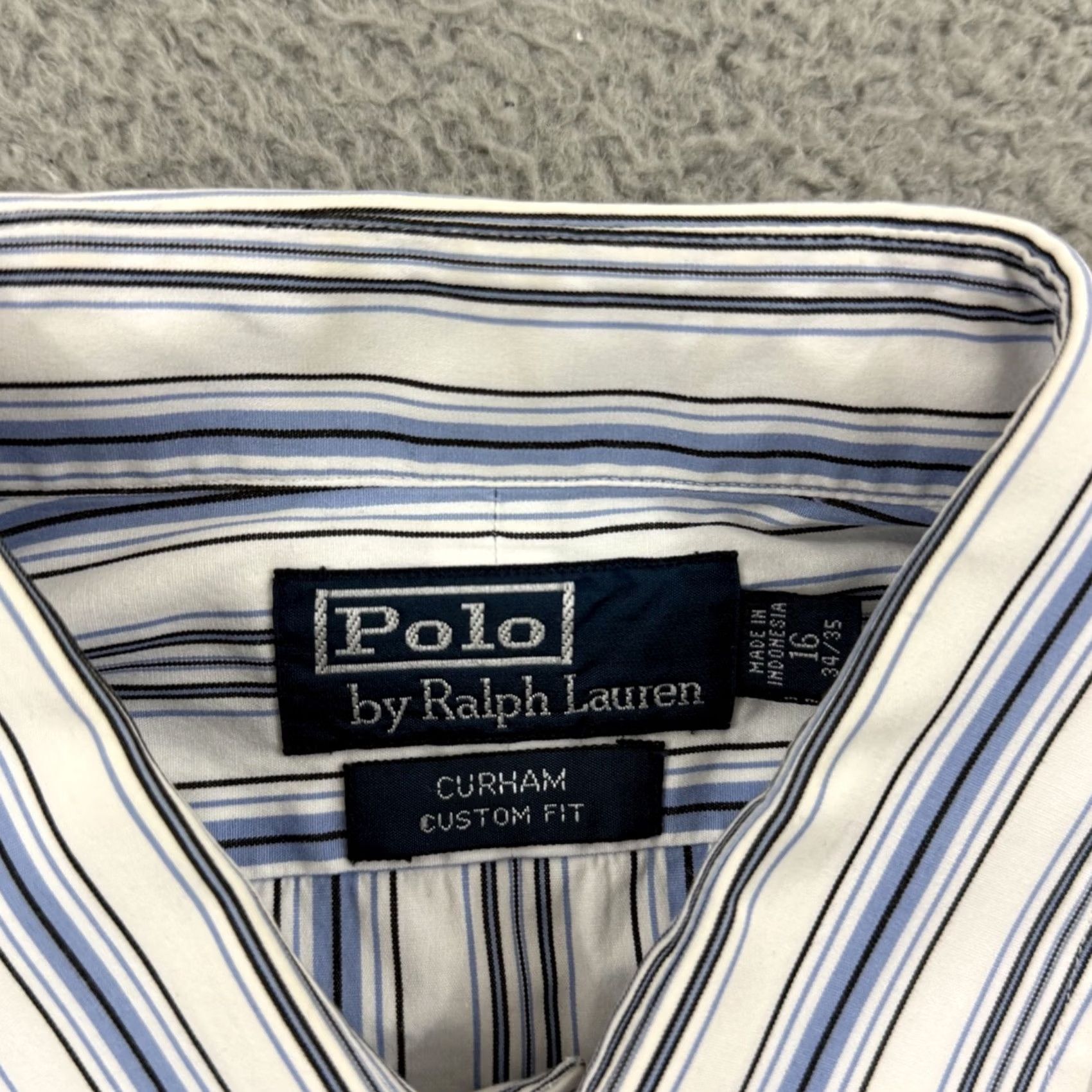 Polo Ralph Lauren VINTAGE Polo Ralph Lauren Shirt Mens Large Blue Long Sleeve Custom Fit Size US L / EU 52-54 / 3 - 6 Thumbnail