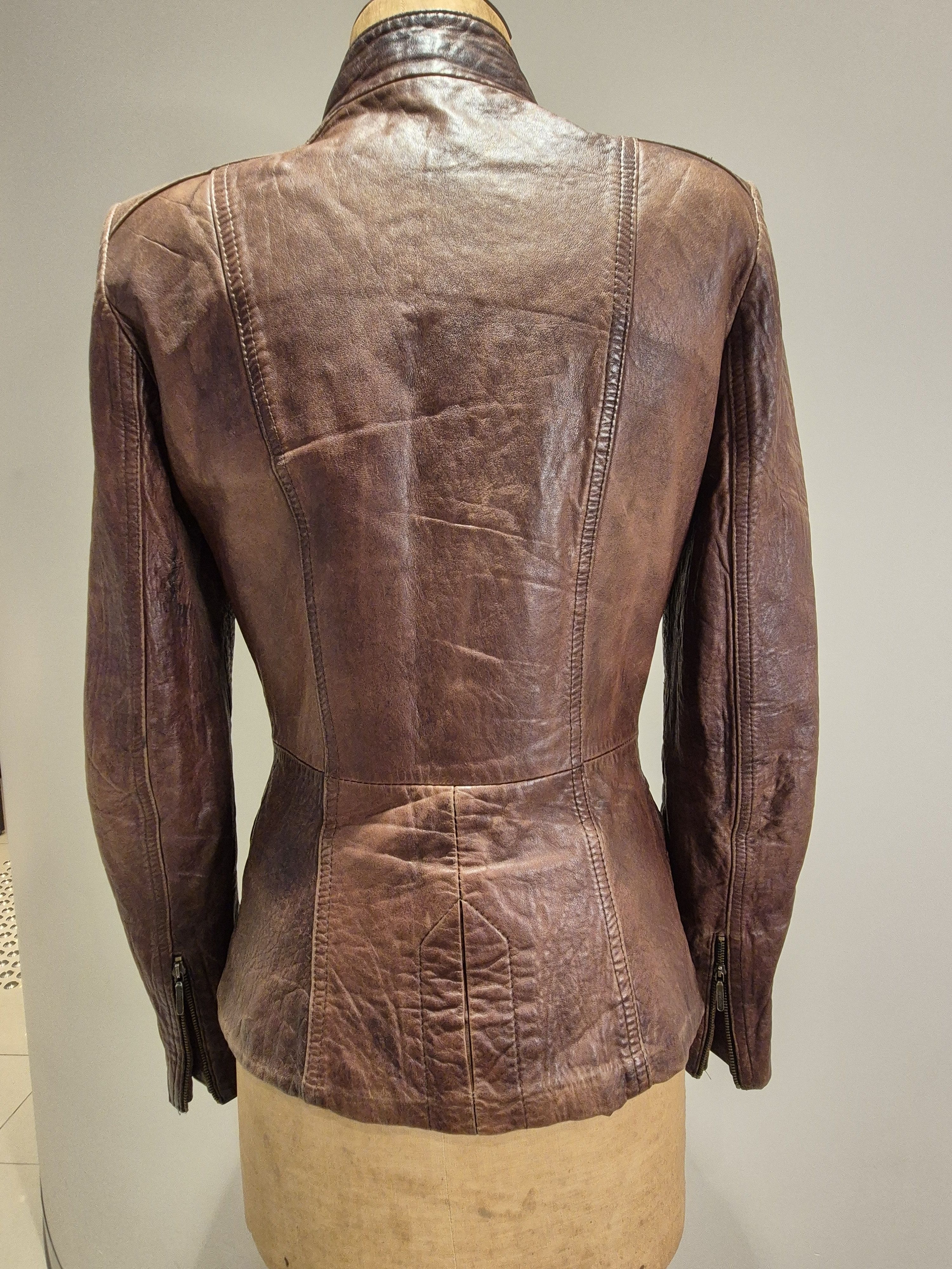 Vintage Vintage Leather Jacket, Silk lining Size S / US 4 / IT 40 - 4 Thumbnail