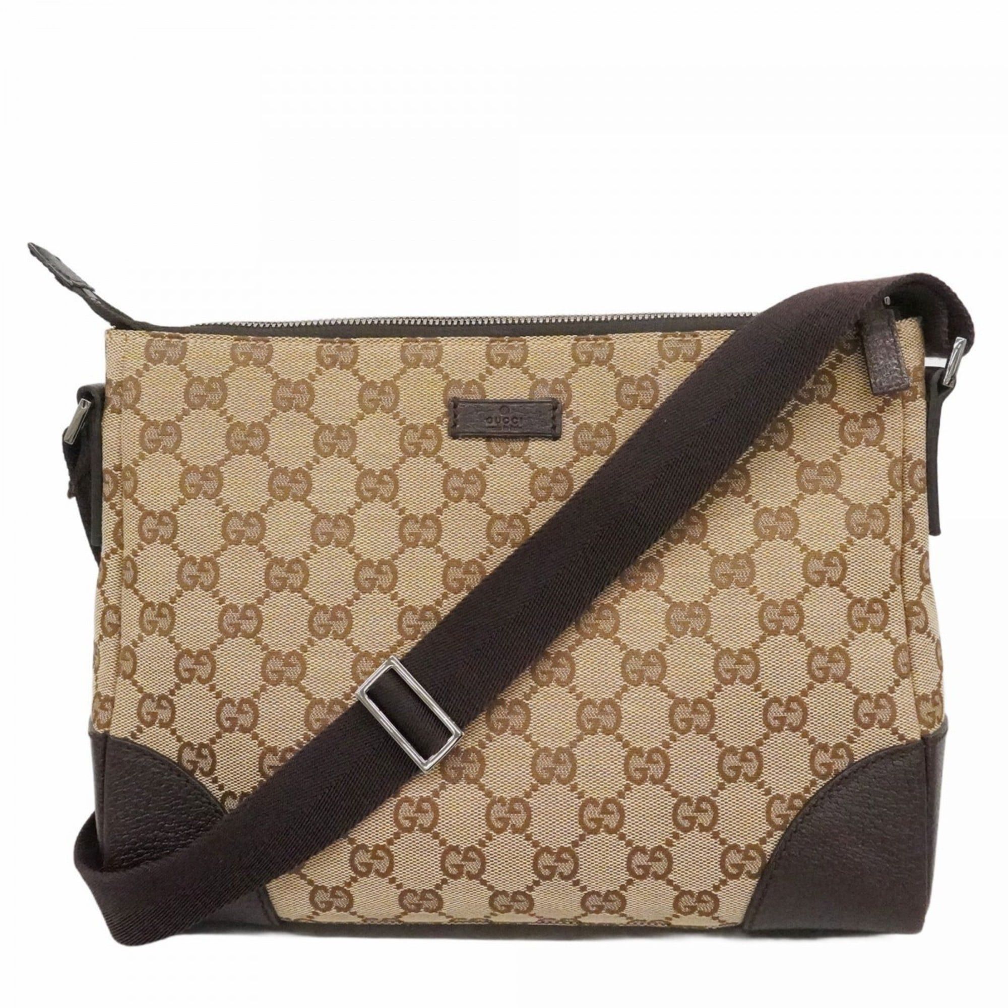 Gucci GG Canvas Shoulder Bag 114273 Beige Women's