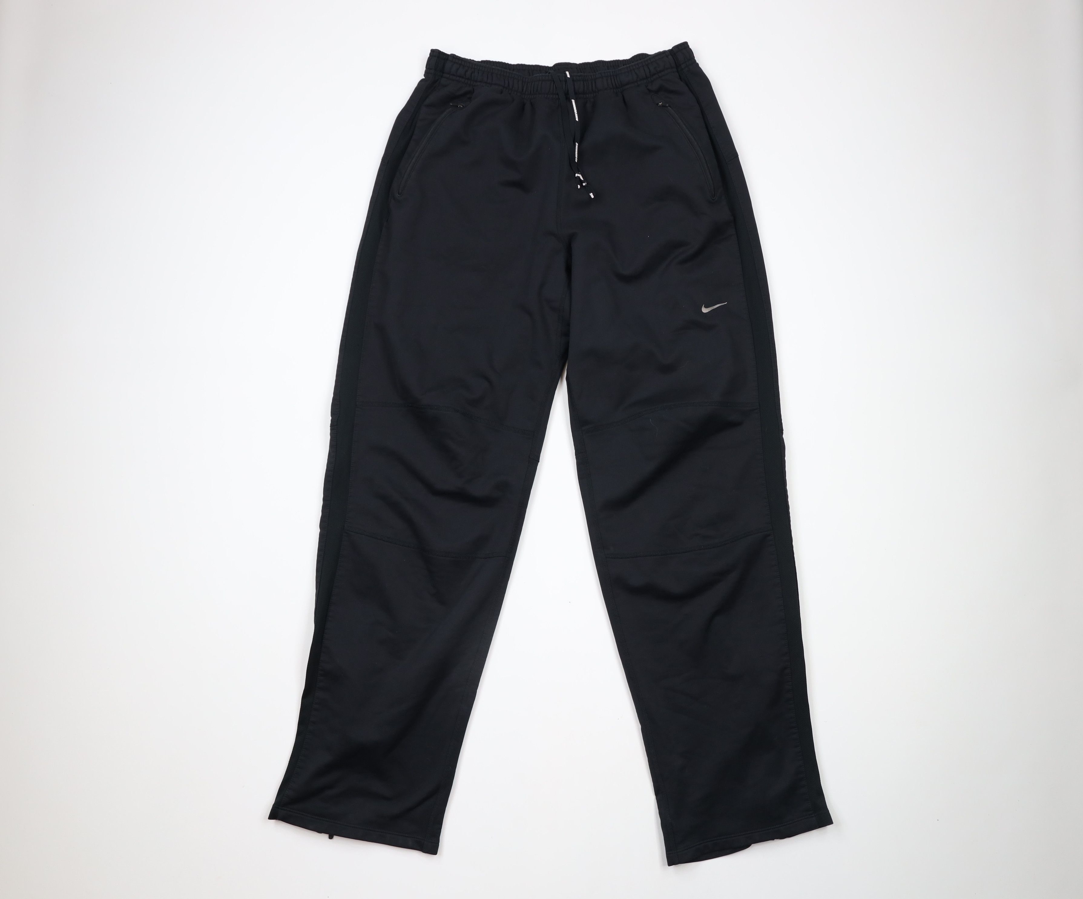 Vintage Nike Mini Swoosh Wide Leg Fleece Sweatpants Black