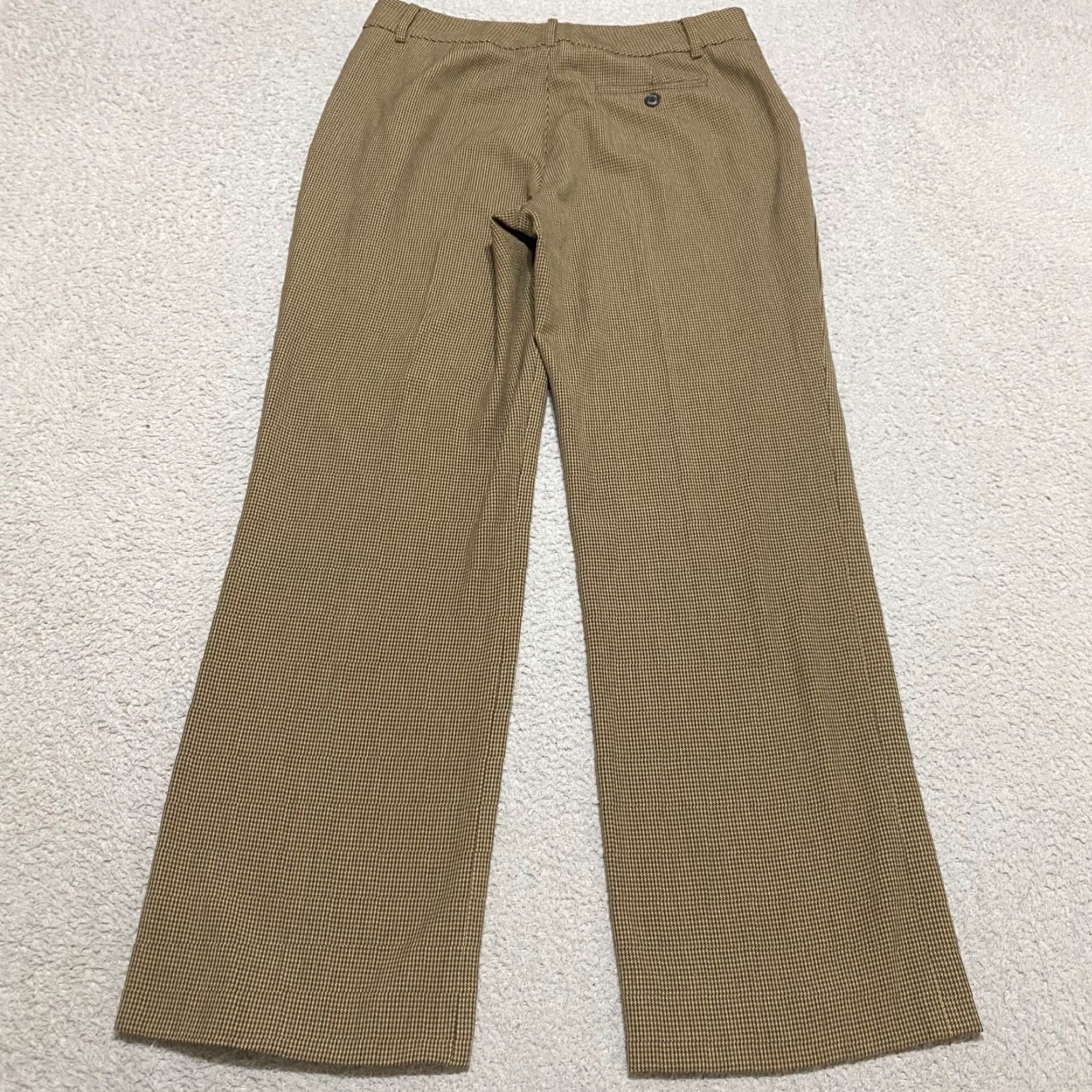 Chaps Chaps Womens Dress Pants Brown Plaid Houndstooth Wide-Leg Office Business 4 Size 27" / US 4 / IT 40 - 2 Thumbnail