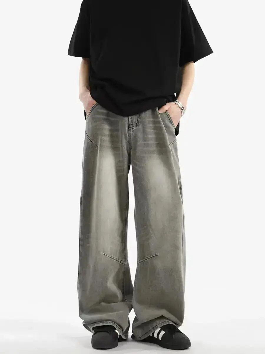 Japanese Brand High street washed and distressed baggy jeans Size US 32 / EU 48 - 6 Thumbnail