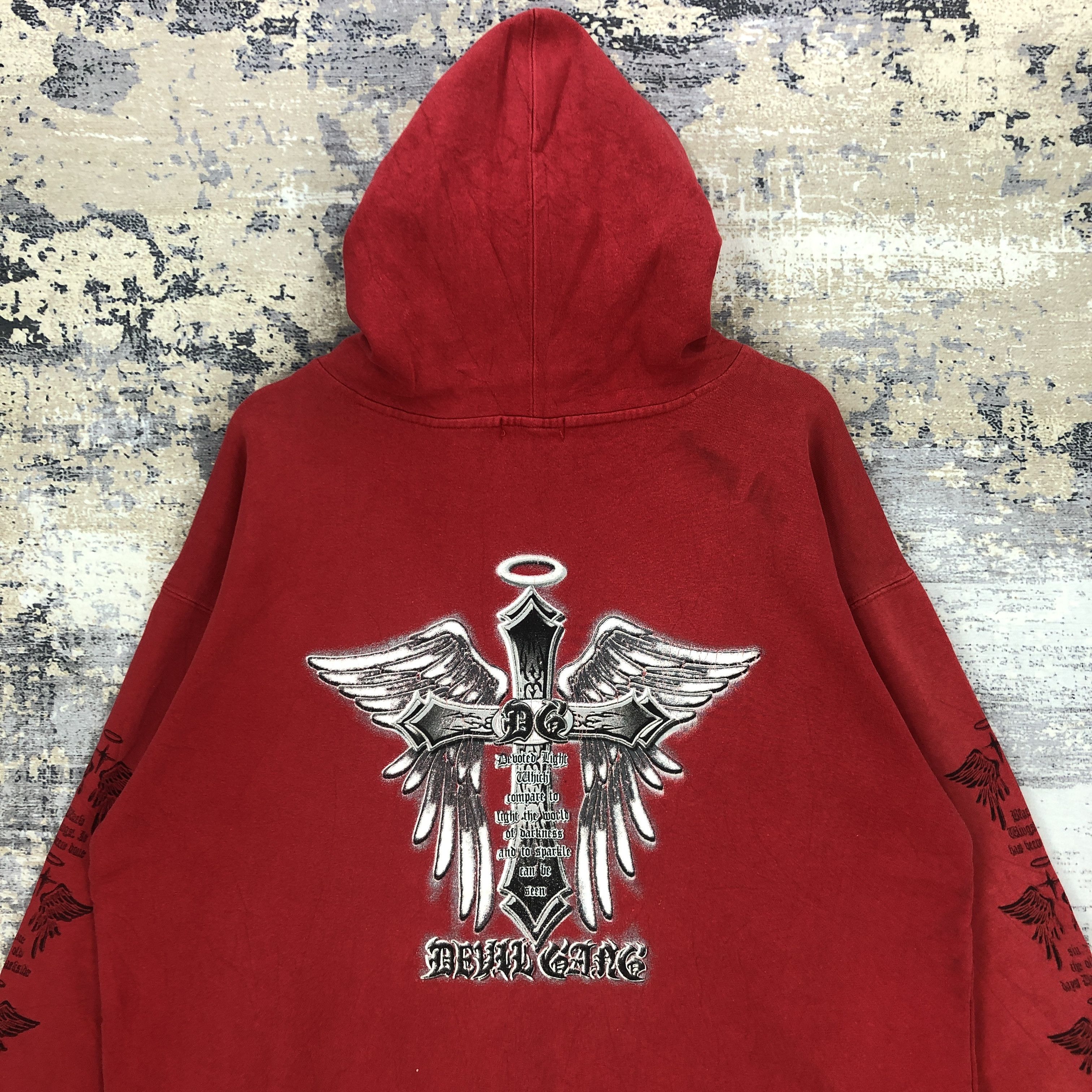Japanese Brand × Vintage Vintage Y2K Devil Gang Hoodie Sweater Hip Hop Sweatshirt Size US XXL / EU 58 / 5 - 14 Thumbnail