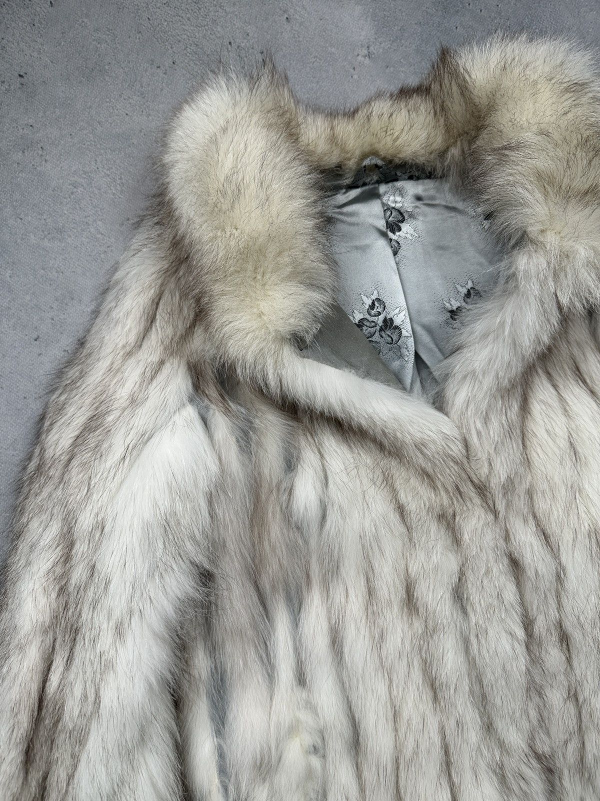 Sagafurs Vintage Saga Fox Real Fur Coat Ivory Grey Luxury Jacket 80s Size S / US 4 / IT 40 - 8 Thumbnail