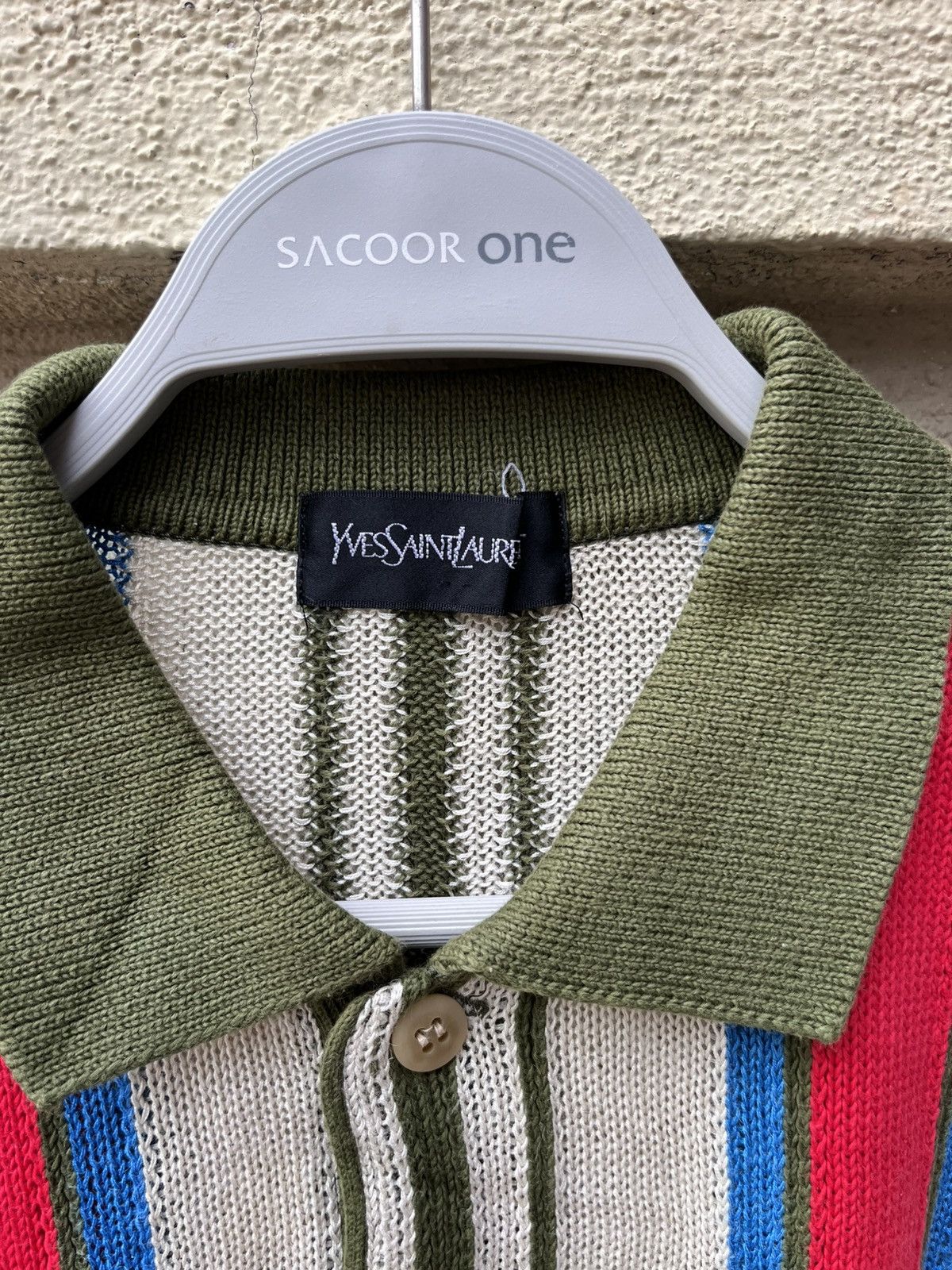 Yves Saint Laurent Multi color knit polo Size US L / EU 52-54 / 3 - 3 Thumbnail
