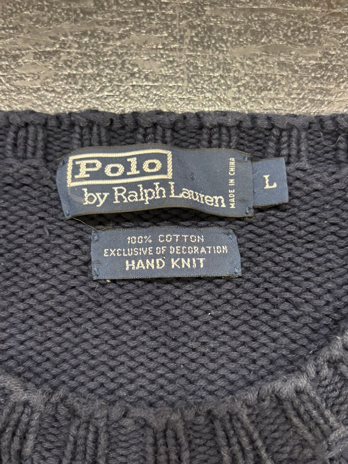 Polo Ralph Lauren Polo Ralph Lauren Hand Knit Sitting Bear Sweater Navy Size US L / EU 52-54 / 3 - 5 Thumbnail