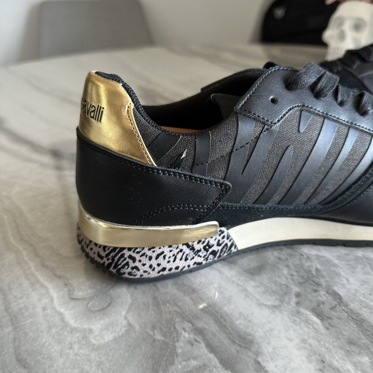 Roberto Cavalli Roberto Cavalli Sport Black Leather Fashion Sneakers Size US 11.5 / EU 44-45 - 6 Thumbnail
