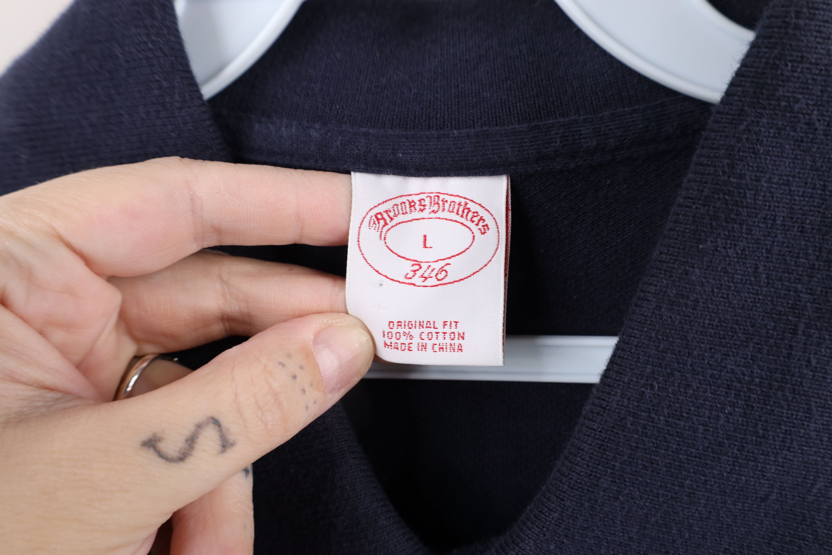 Brooks Brothers × Vintage Vintage 90s Brooks Brothers Cotton Long Sleeve Polo Shirt Size US L / EU 52-54 / 3 - 5 Thumbnail