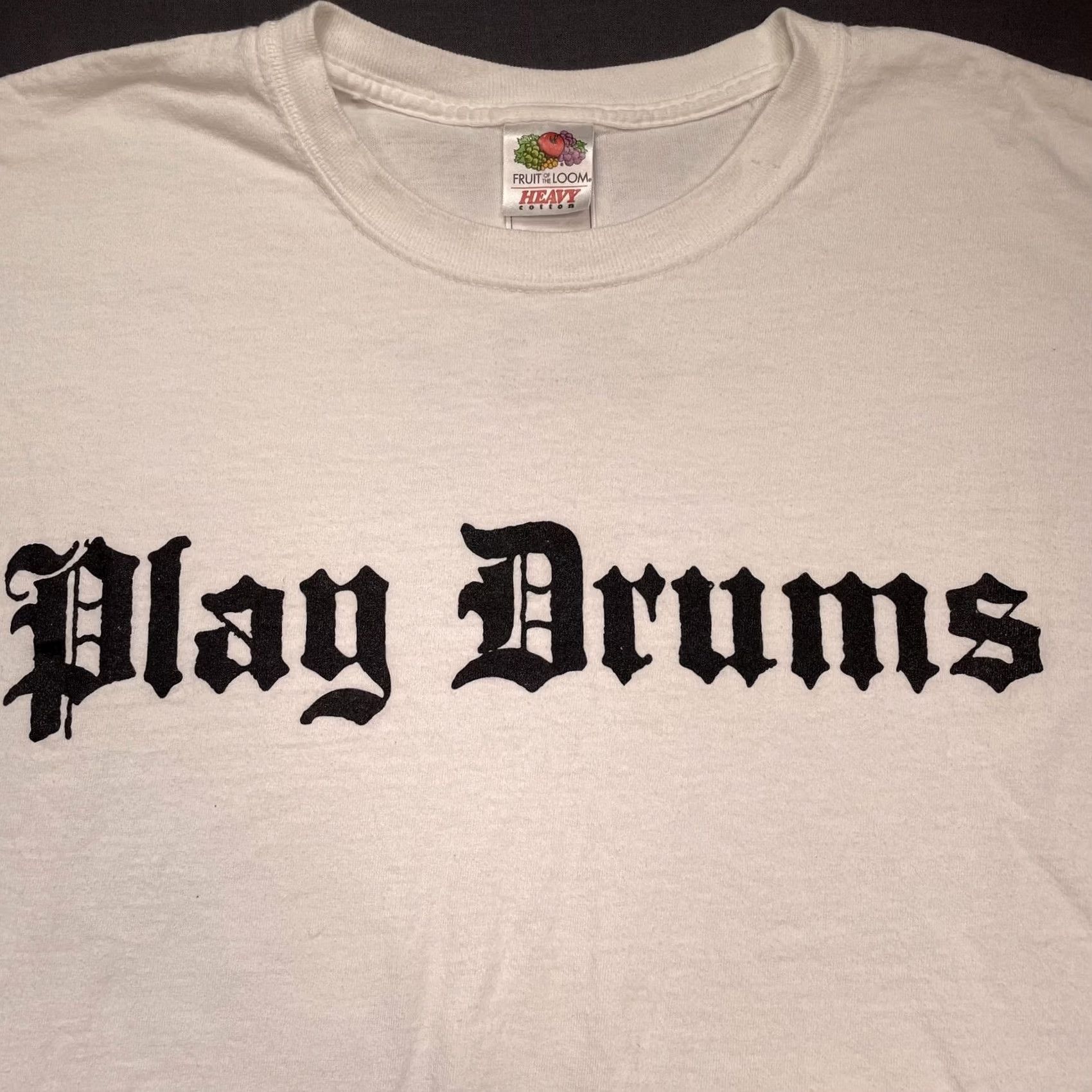 Fruit Of The Loom DW Drums Play Drums Shirt Mens 2XL White Graphic Music Tee Fruit Of The Loom Size US XXL / EU 58 / 5 - 2 Thumbnail