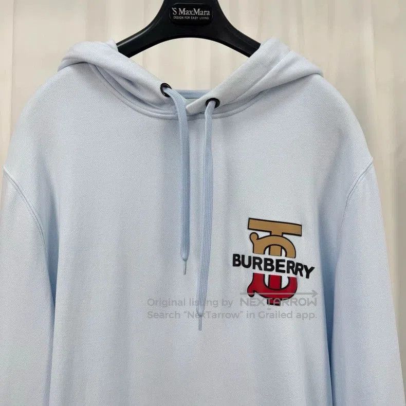 Burberry Burberry Blue Printed Letter Hoodie. Size US L / EU 52-54 / 3 - 3 Thumbnail