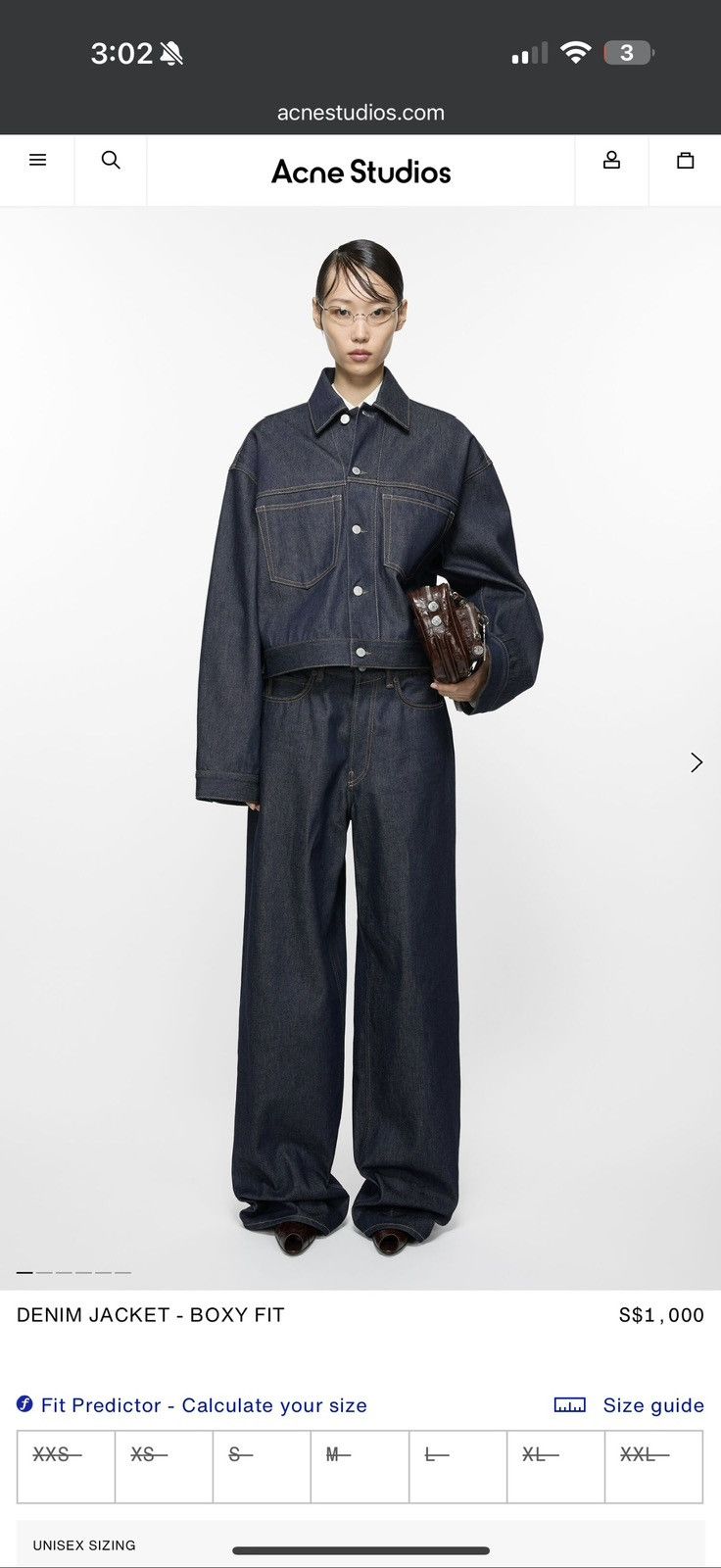 Acne Studios Boxy Fit Jacket (Denim)