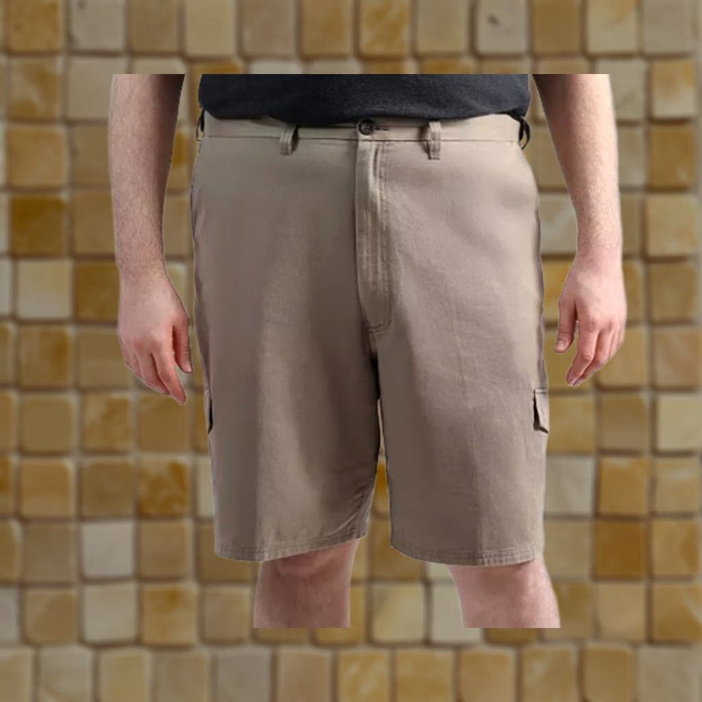 Haggar Haggar Cotton Cargo Shorts Khaki 52 Big & Tall Mens Brown Solid Cargo Short Adult Mens Size US 36 / EU 52 - 1 Preview