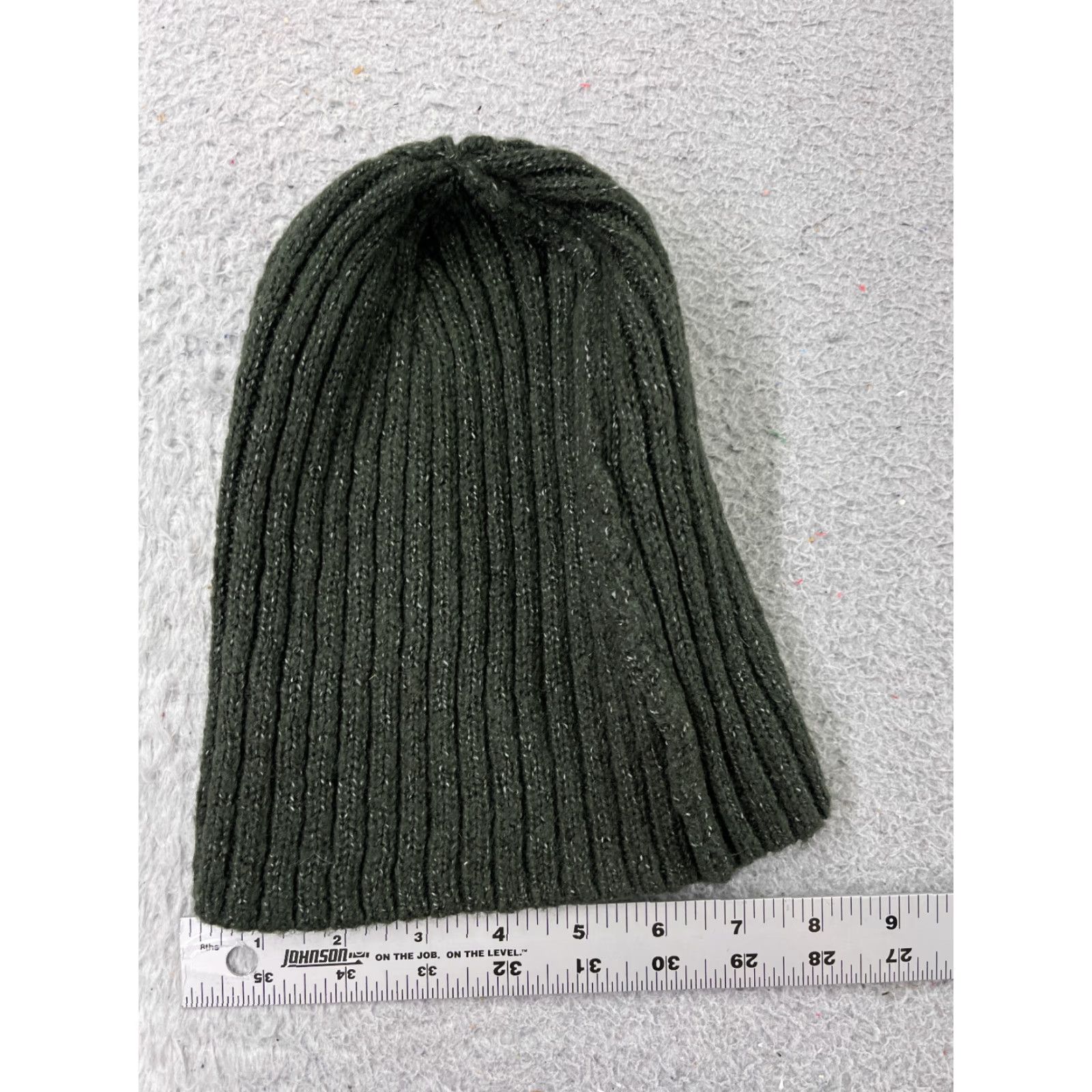 Vintage Beanie Toque Adult One Size Green Acrylic Blend Ribbed Knit Skateboard Size ONE SIZE - 5 Thumbnail