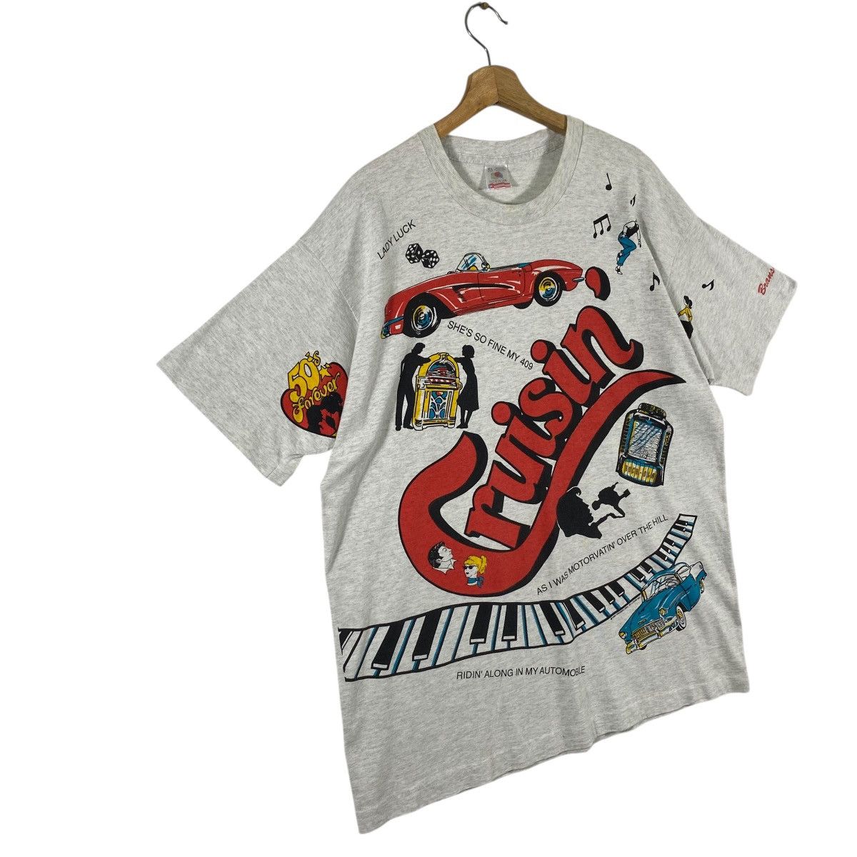 Vintage Vintage Beach Boys Cruisin T-Shirt Mens Allover Print Size US XL / EU 56 / 4 - 3 Thumbnail