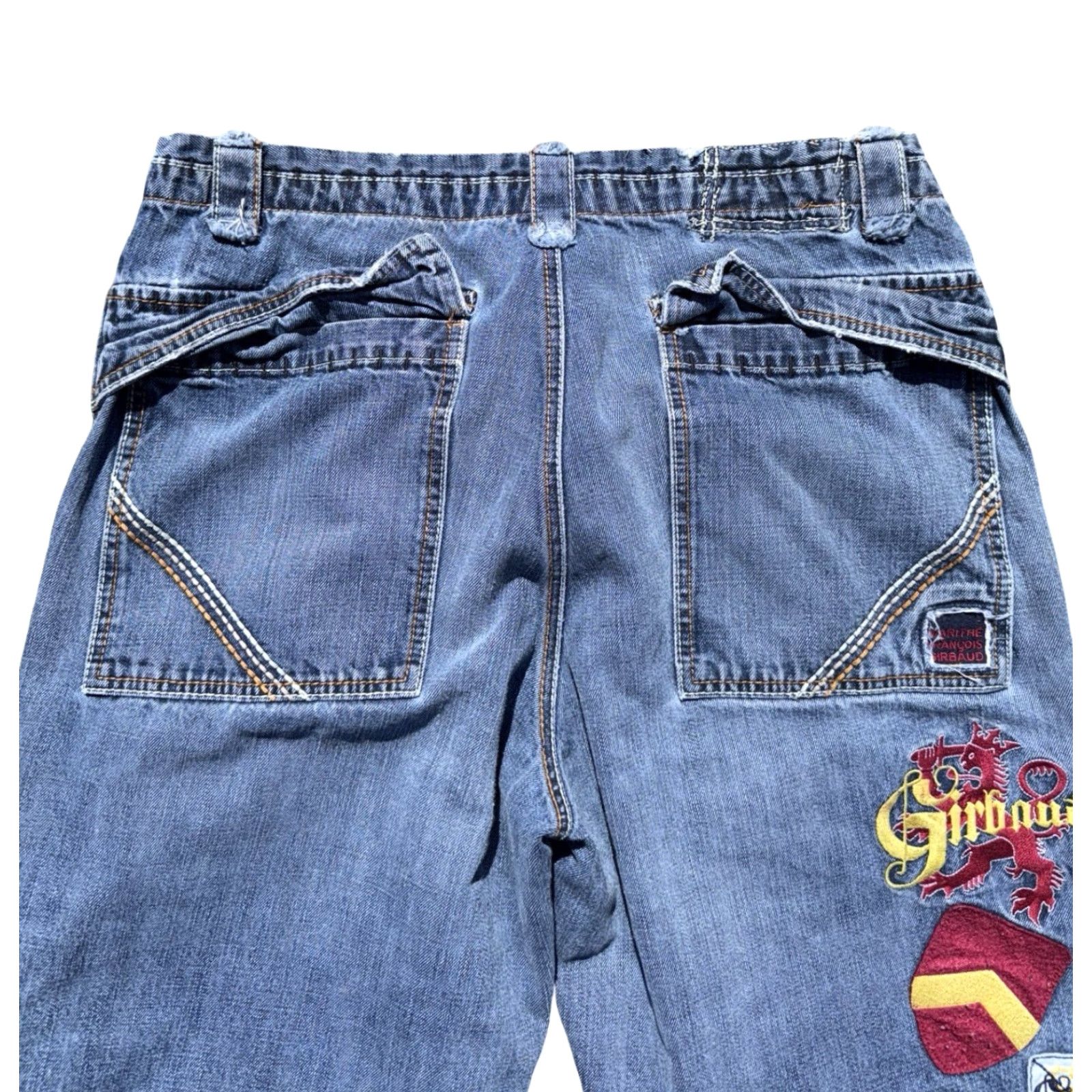 Vintage VINTAGE Marithe Francois Girbaud Jeans Wide-Leg Embroidered Patch Baggy 36 Blue Mens 36 Y2K Size US 36 / EU 52 - 3 Thumbnail