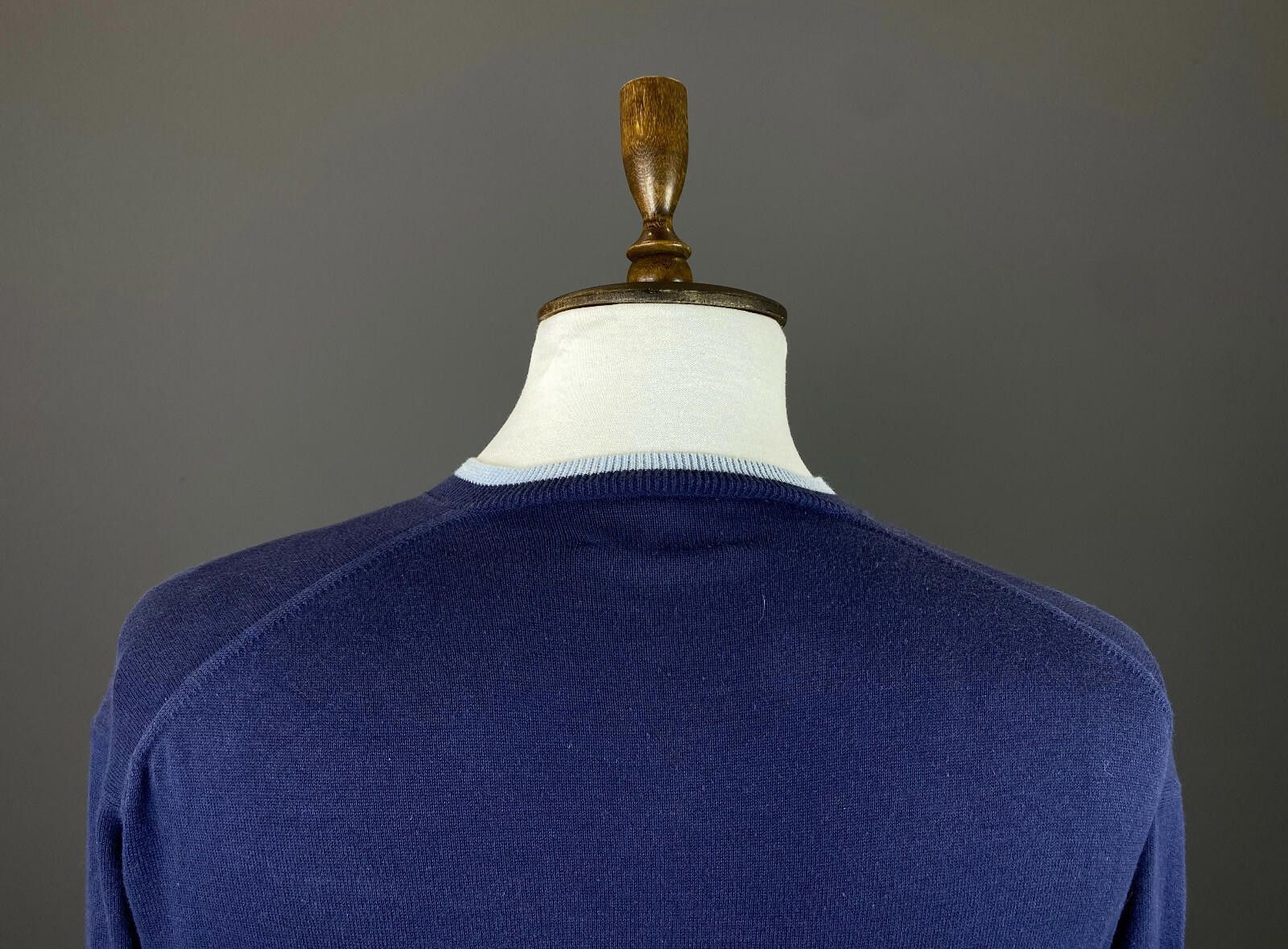 Designer Men Hackett London Blue Cotton Long Sleeve Sweater Size M Size US M / EU 48-50 / 2 - 6 Thumbnail