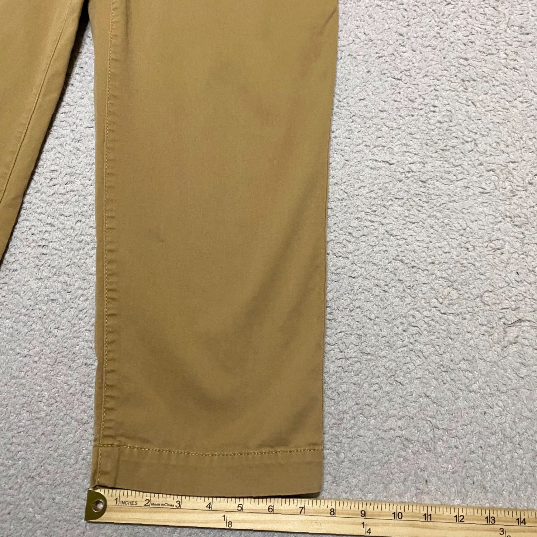 Talbots Talbots Womens 10 Pants Beige Straight Crop High Rise 5-Pocket Design Inseam 25 in Medium Wash Cotton Spandex Button Zip Size 32" / US 10 / IT 46 - 5 Thumbnail