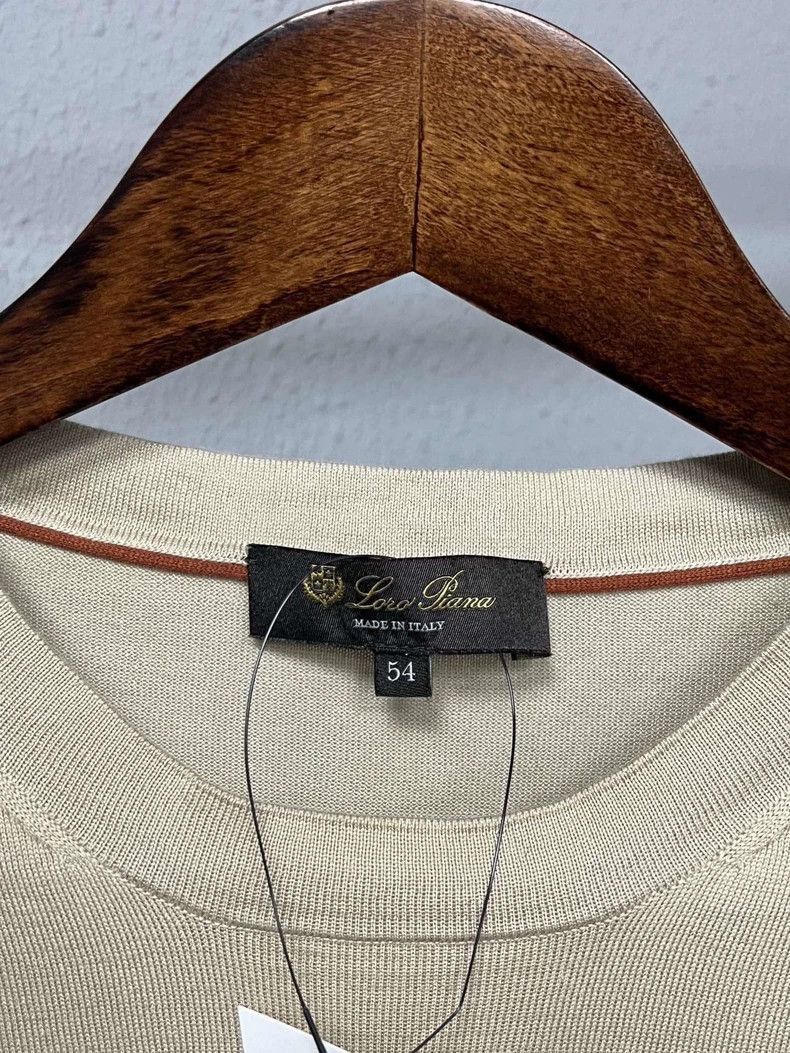 Loro Piana Loro Piana Beige Sea Island Cotton T-shirt- Size US XL / EU 56 / 4 - 3 Thumbnail