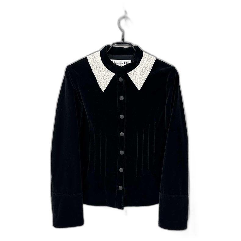 Dior Elegant Velvet Lace Collar Jacket-2505 Size XS / US 0-2 / IT 36-38 - 1 Thumbnail