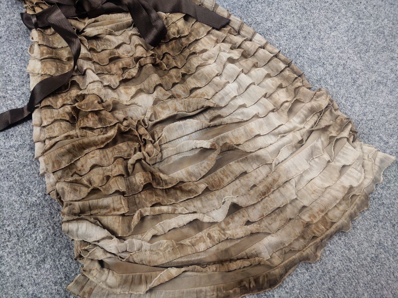 Morgan De Toi Vintage Y2K Morgan de toi strapless Mini dress ruffles brown Size S / US 4 / IT 40 - 6 Thumbnail