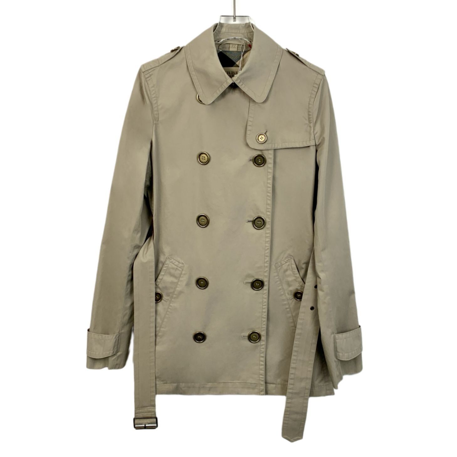 Burberry Burberry Mens Beige Double-Breasted Trench Coat With Belt Size US XXS / EU 40 - 1 Thumbnail