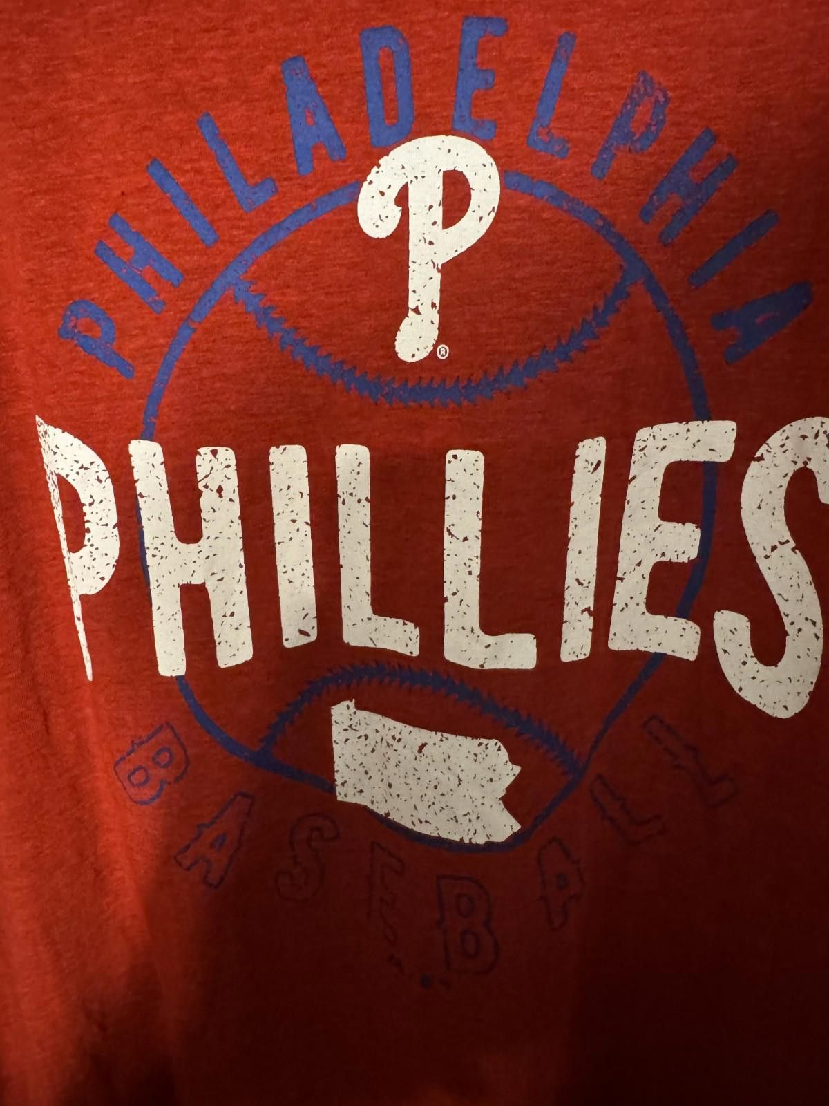 Majestic Philadelphia Phillies Majestic Tee Red Men's Size L Size ONE SIZE - 4 Thumbnail